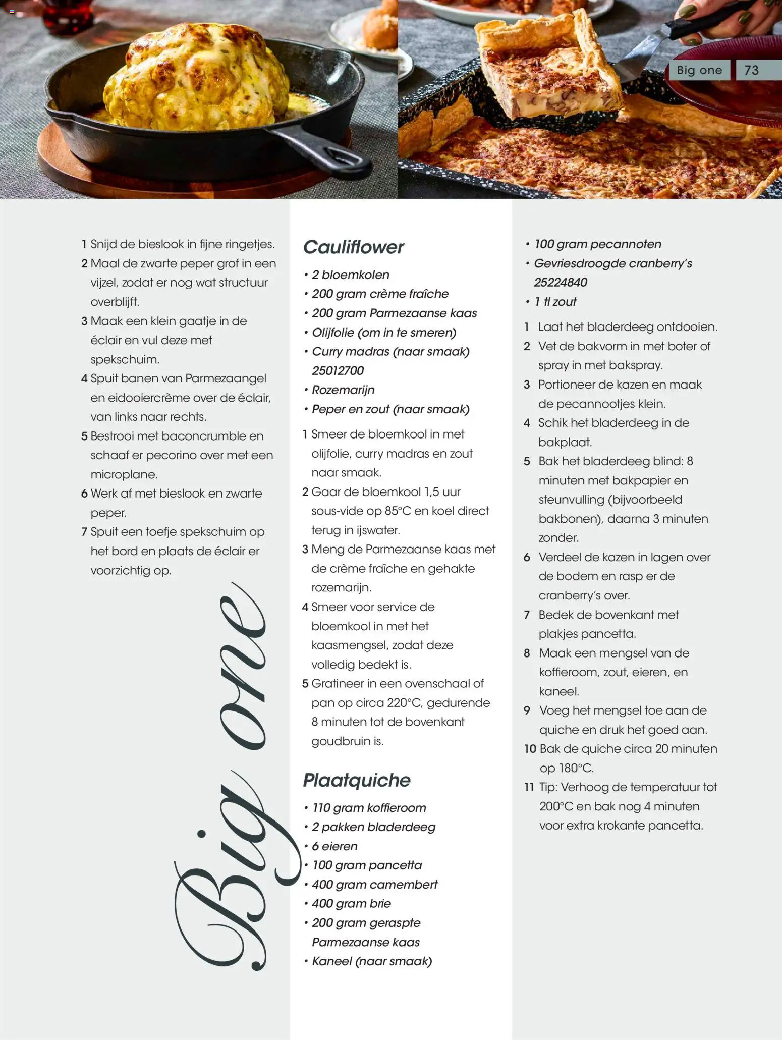 {H1} | Pagina: 73 | Producten: Boter, Eieren, Brie, Kaneel