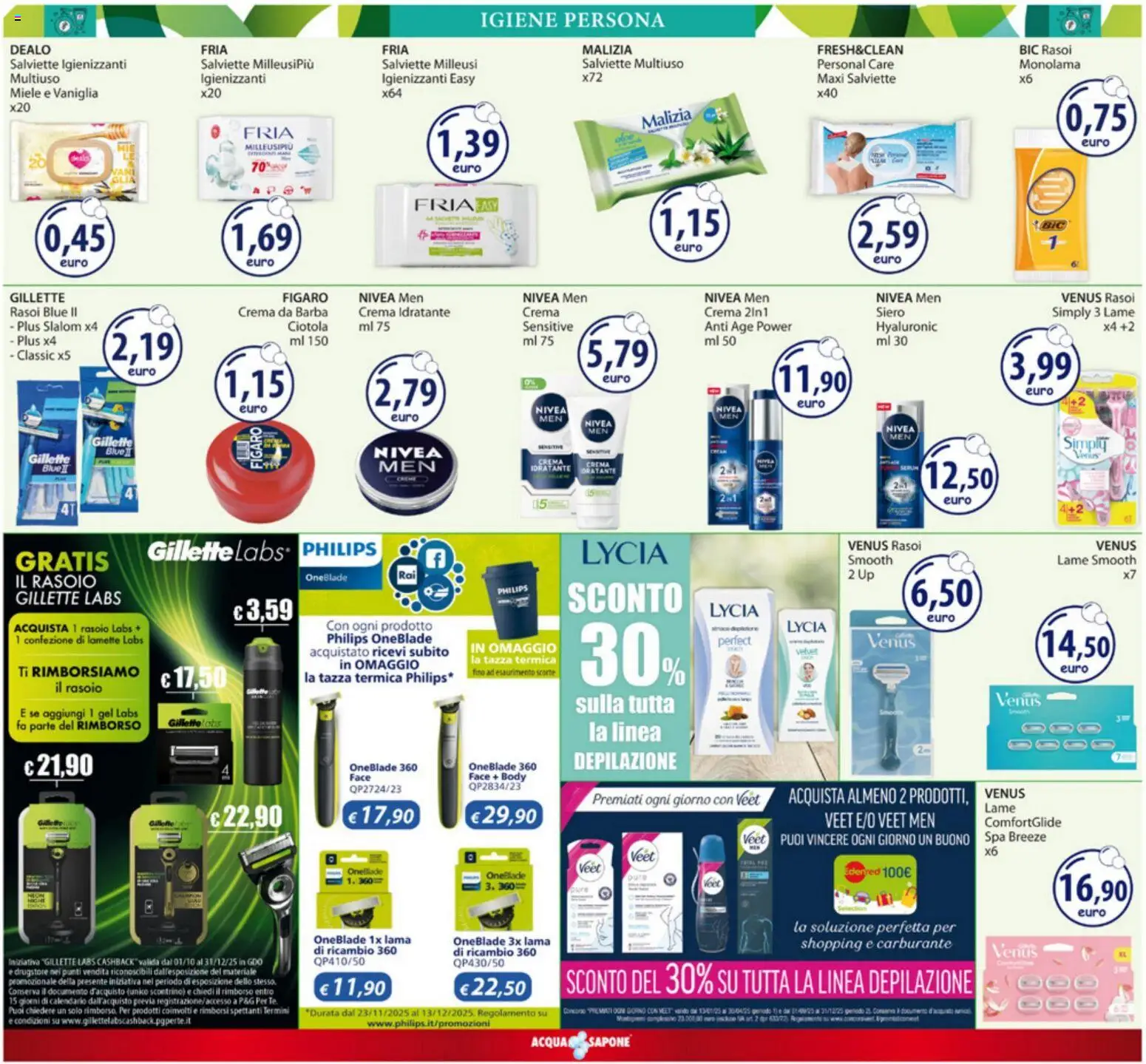Volantino Acqua e Sapone del 01.12.2025 | Pagina: 11 | Prodotti: Crema, Rasoio, Sapone, Ciotola
