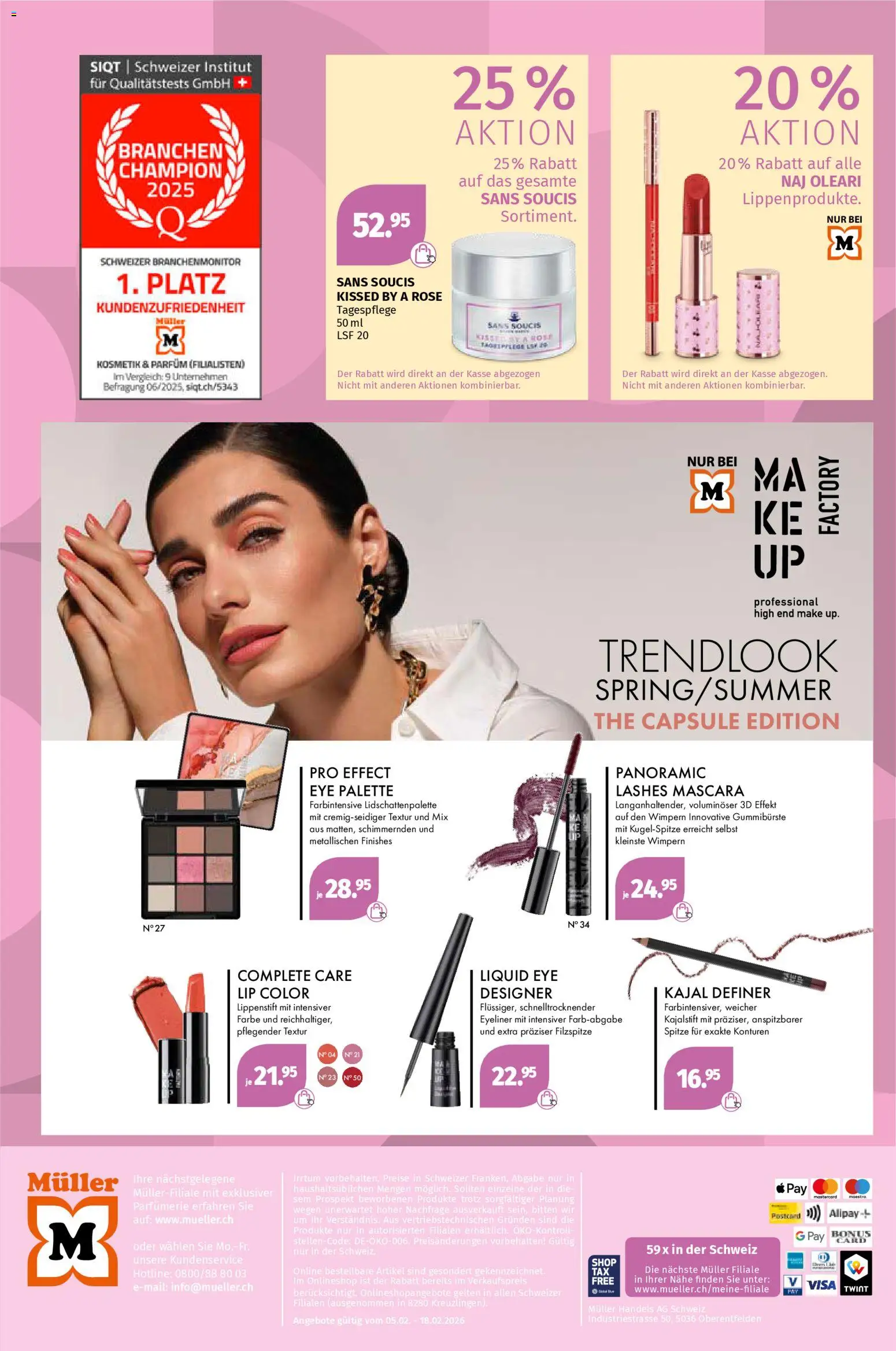 Müller Aktionen Geschenkideen – gültig ab 05.02.2026 | Seite: 8 | Produkte: Parfüm, Lippenstift, Kajal, Mascara