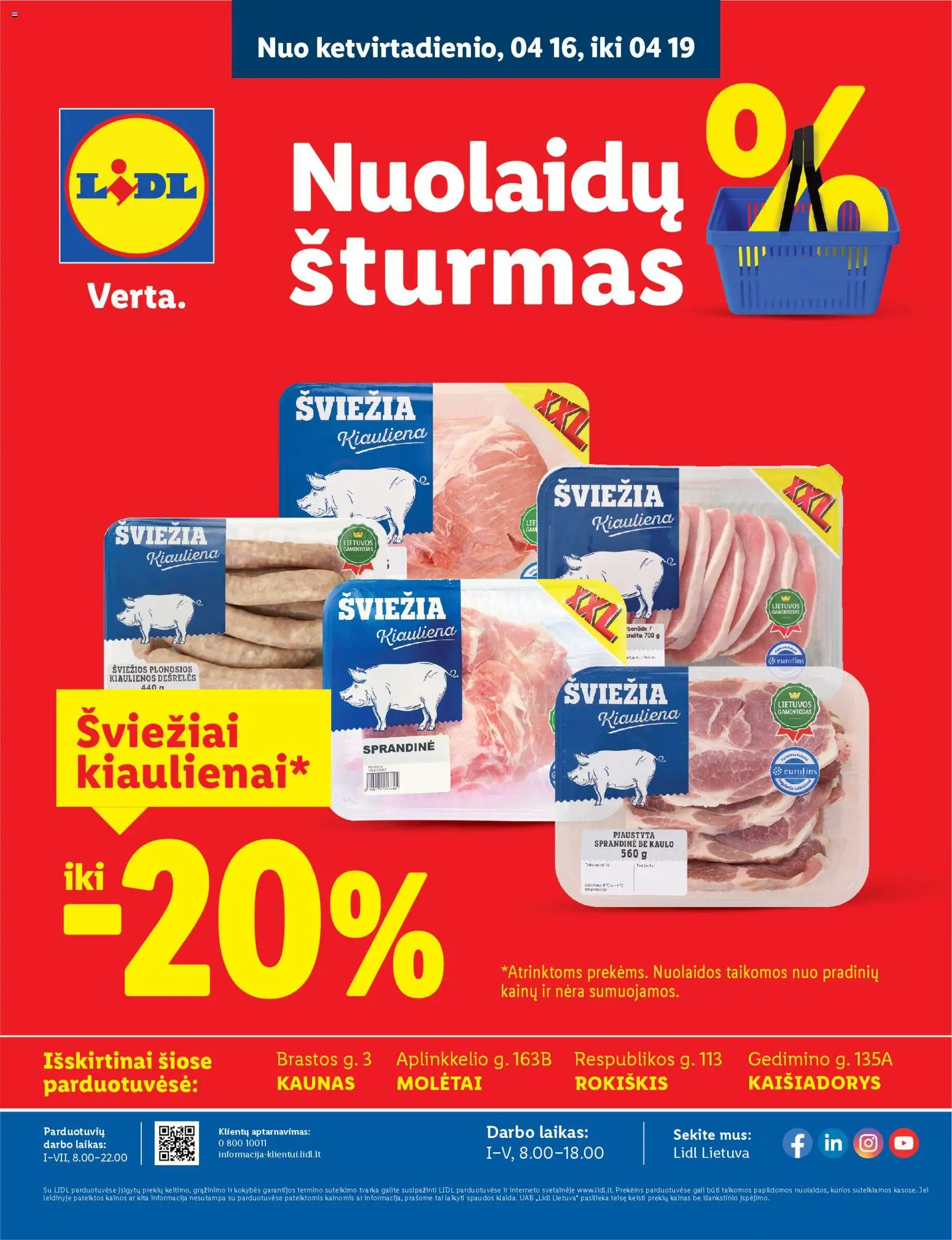 LIDL akcijos nuo 13.04.2026 | Puslapis: 2 | Prekių: Kiaulienos, Dešrelės, Kiauliena