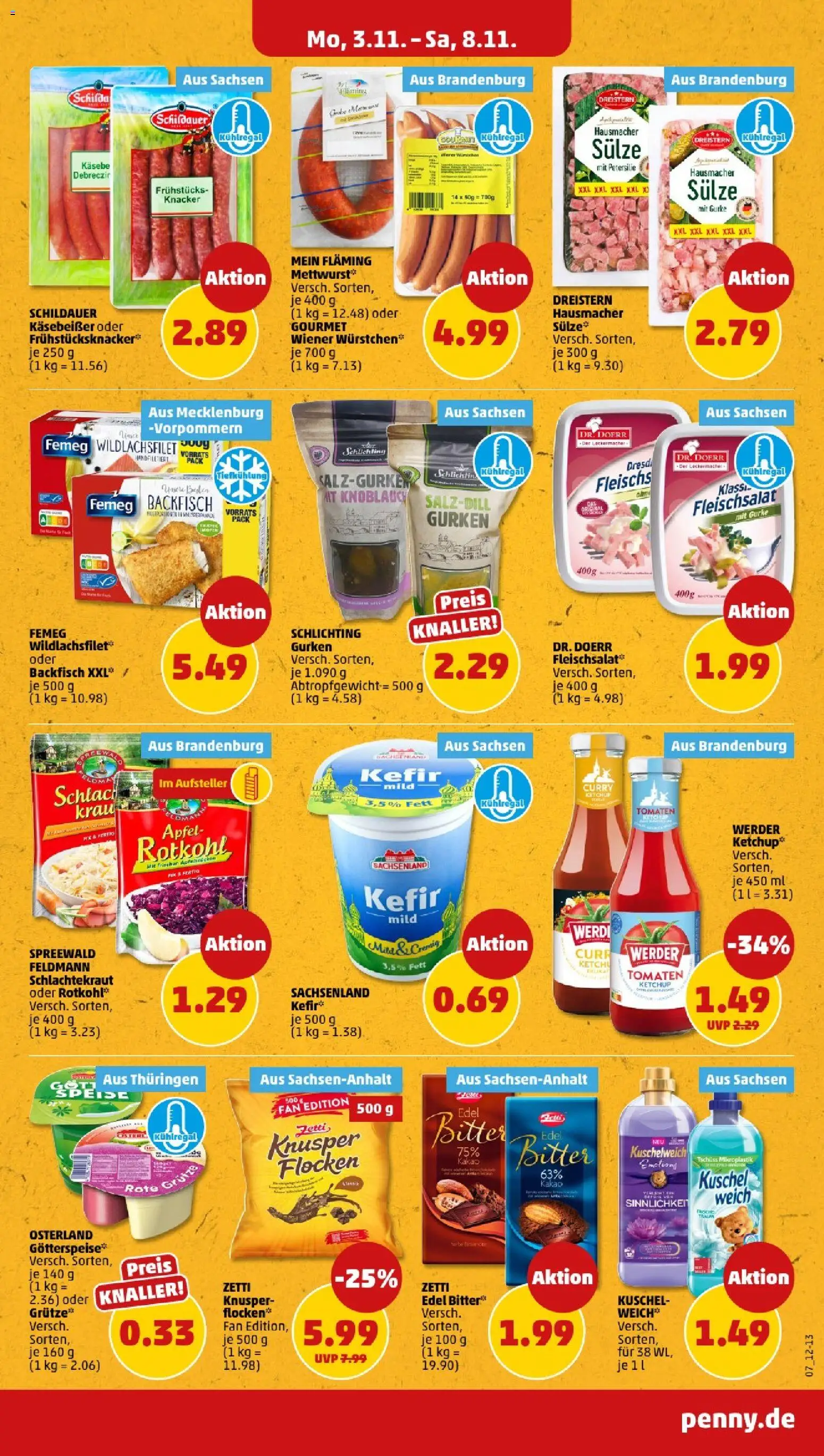 Penny - Sachsen  – gültig ab 03.11.2025 | Seite: 9 | Produkte: Kefir, Rotkohl, Knoblauch, Flocken