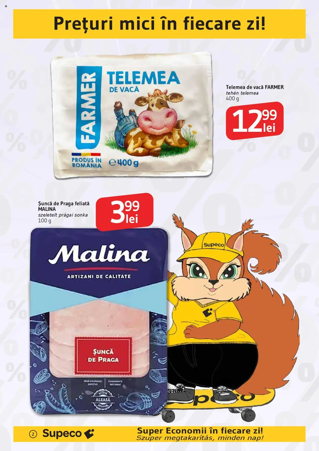 Supeco catalog - Prim Pret bilingv – valabil de la 28.08.2025 | Pagină: 2 | Produse: Mici, Șuncă