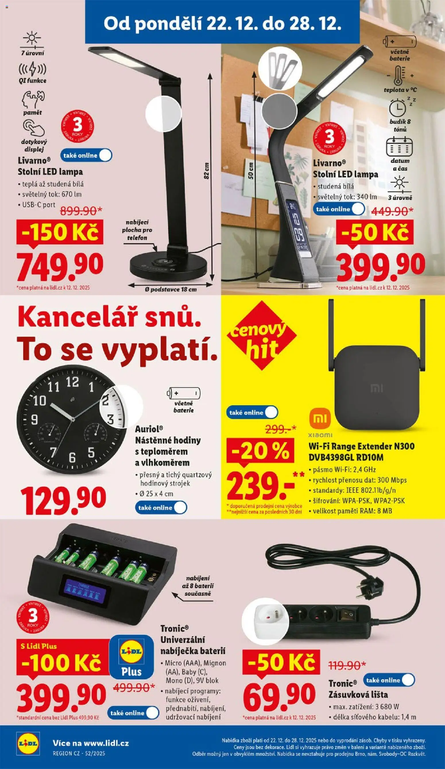 Lidl leták od 22.12.2025 | Strana: 18 | Produkty: Hodiny, Nabíječka baterií, Xiaomi, LED