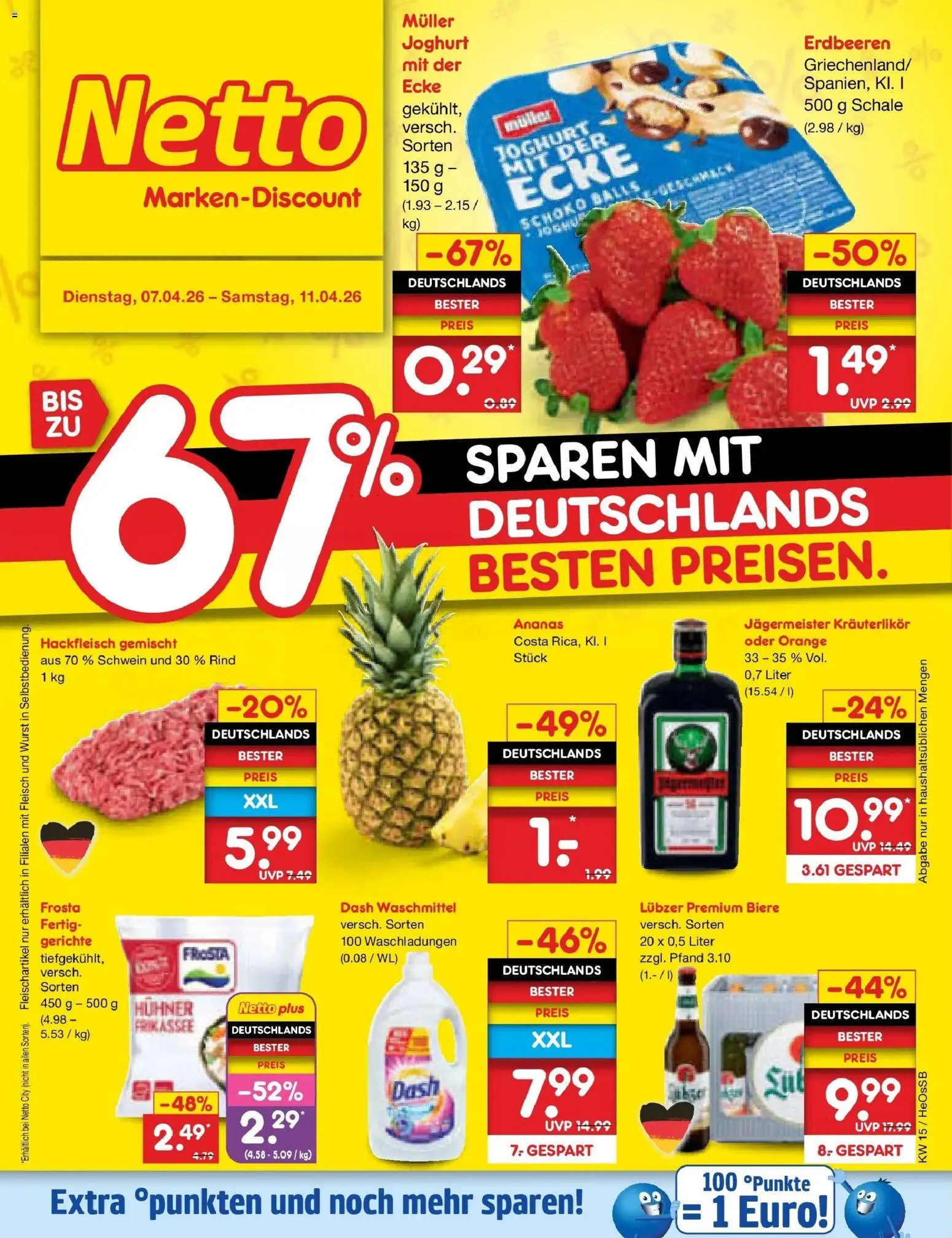 Netto Marken-Discount Prospekt Kröpelin	 – gültig ab 05.04.2026 | Seite: 1 | Produkte: Ananas, Wurst, Fleisch, Lubzer