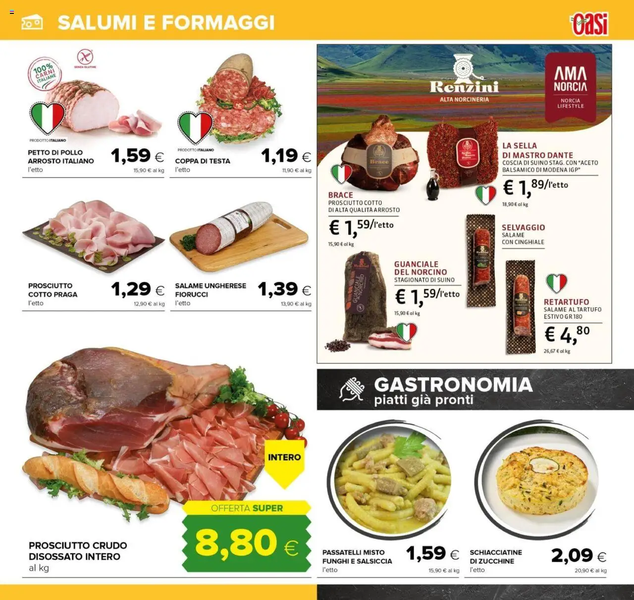 Volantino Oasi del 09.10.2025 | Pagina: 15 | Prodotti: Petto di Pollo, Salame, Salsiccia, Guanciale