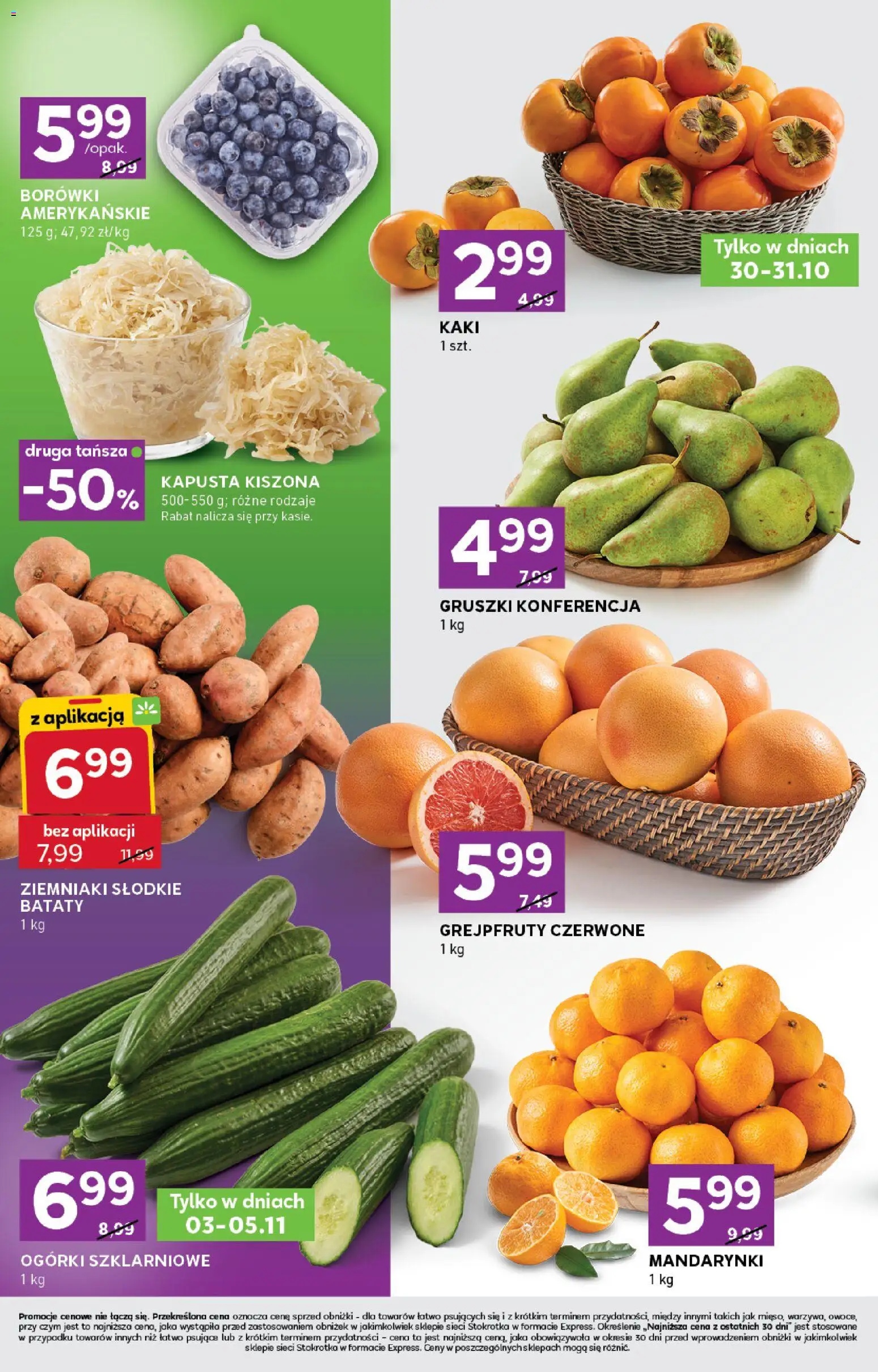 Stokrotka Gazetka - Express od 30.10.2025 | Strona: 2 | Produkty: Kapusta, Kaki, Ogórki, Ziemniaki