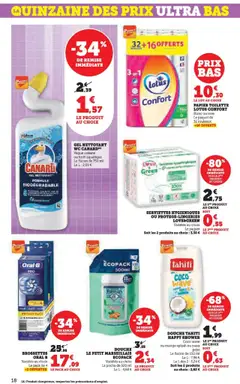  | Page: 18 | Produits: Gel nettoyant, Papier toilette, Papier toilette Lotus, Douche
