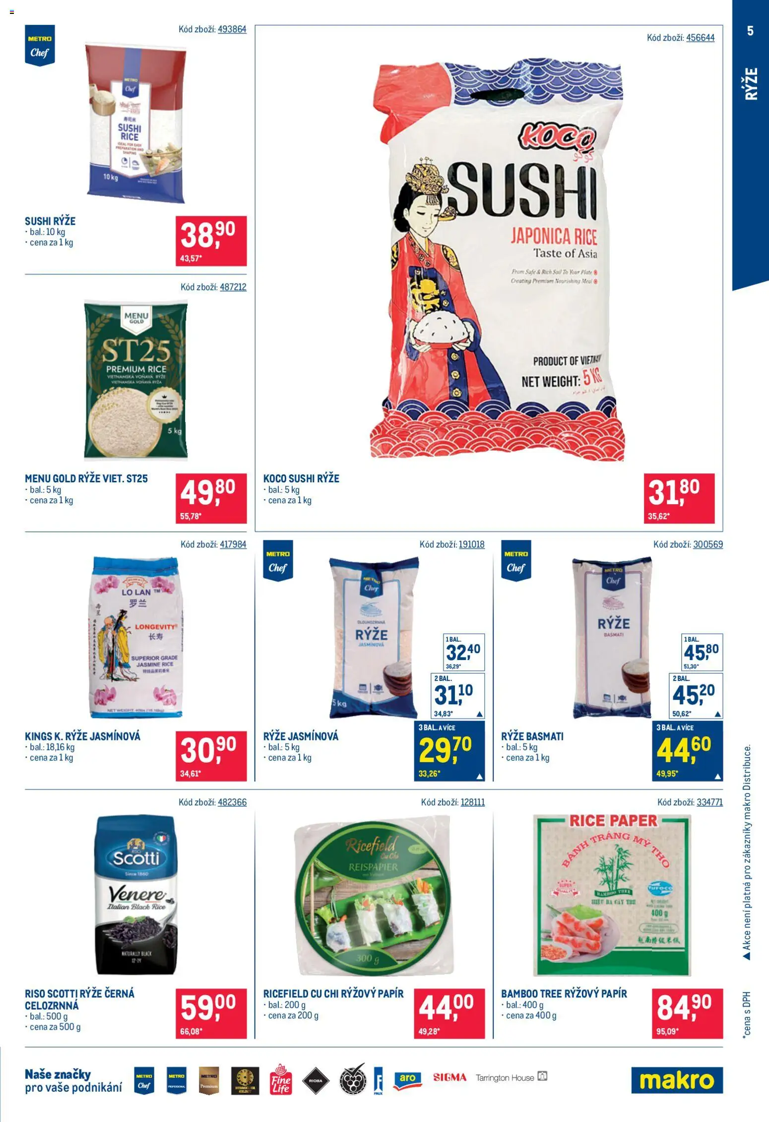 Makro leták - Asie od 28.01.2026 | Strana: 5 | Produkty: Rýžový papír, Basmati, Sushi, Rýže basmati