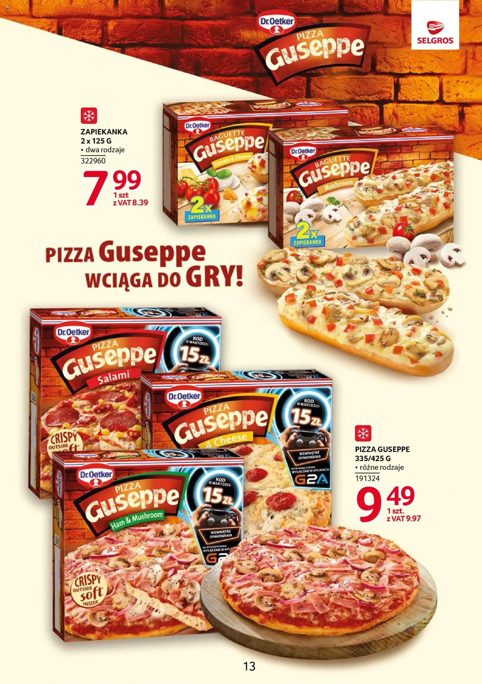 Selgros cash&carry Gazetka - Markowe produkty od 20.11.2025 | Strona: 13 | Produkty: Zapiekanka, Gry, Salami, Pizza