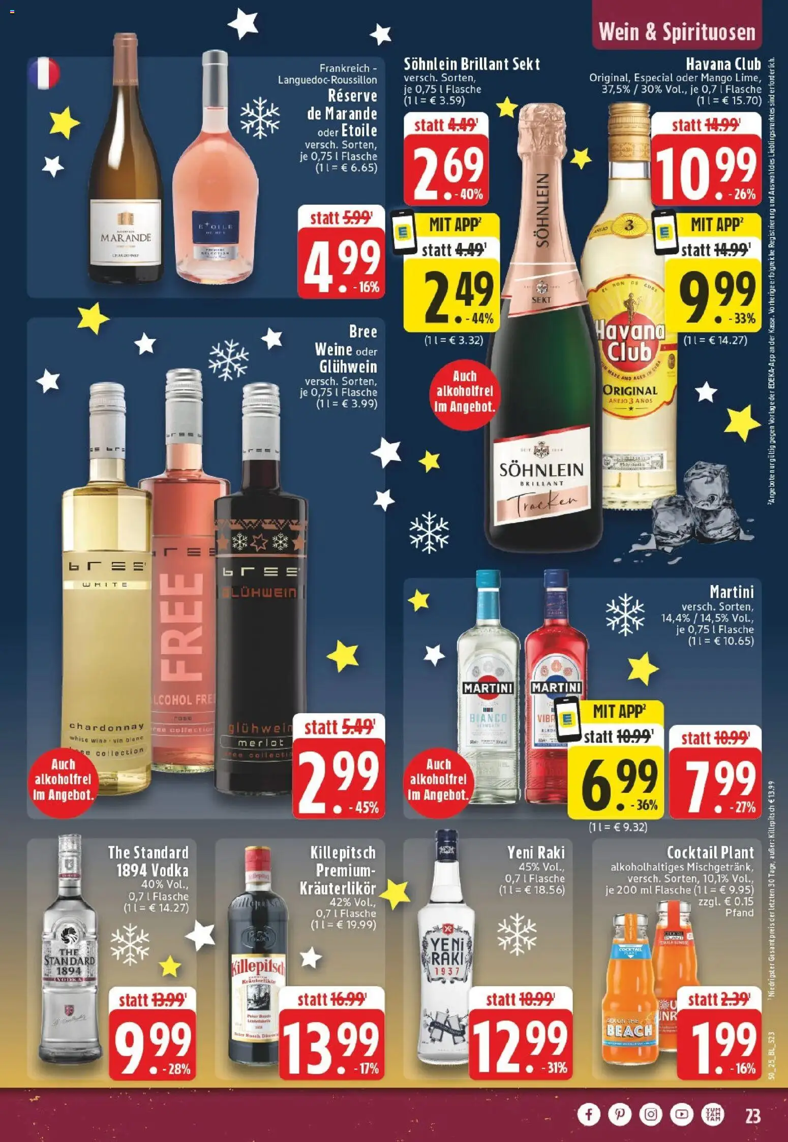 Edeka prospekt Puderbach	 – gültig ab 07.12.2025 | Seite: 23 | Produkte: Havana club, Merlot, Bree, Mango