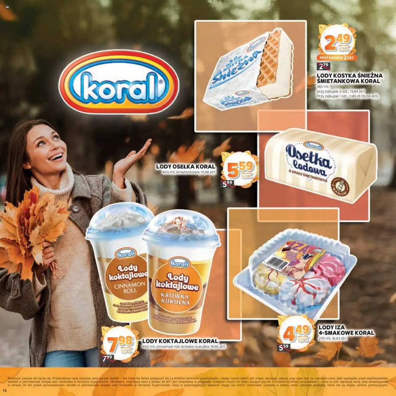 Stokrotka Gazetka - Jesiennie Inspiracje od 16.10.2025 | Strona: 14 | Produkty: Osełka, Stokrotka, Lody koral, Lody