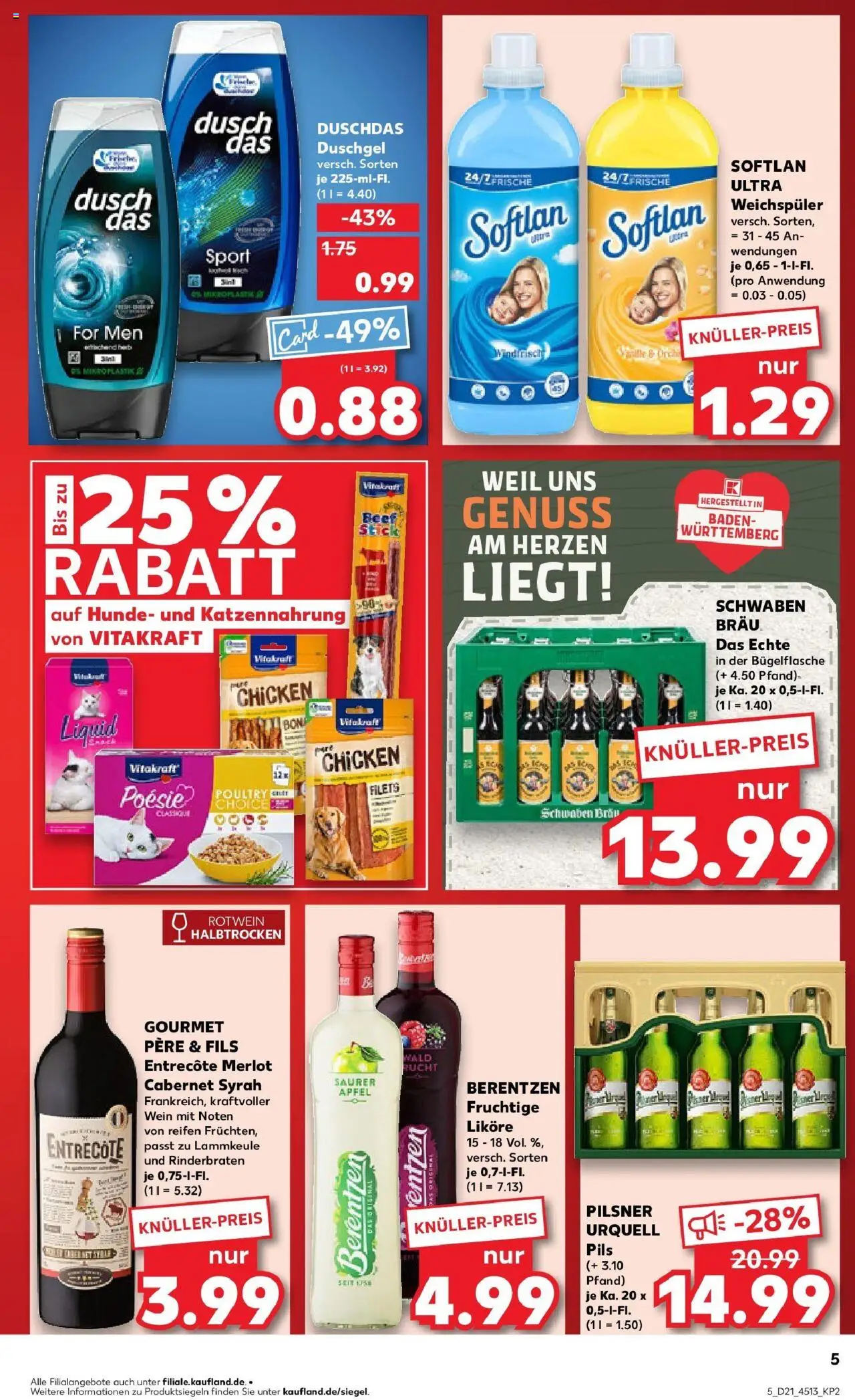 Kaufland prospekt Rheinfelden (Baden)	 - gültig ab dem 22.05.2025 | Seite: 5 | Produkte: Rinderbraten, Lammkeule, Duschgel, Pilsner urquell