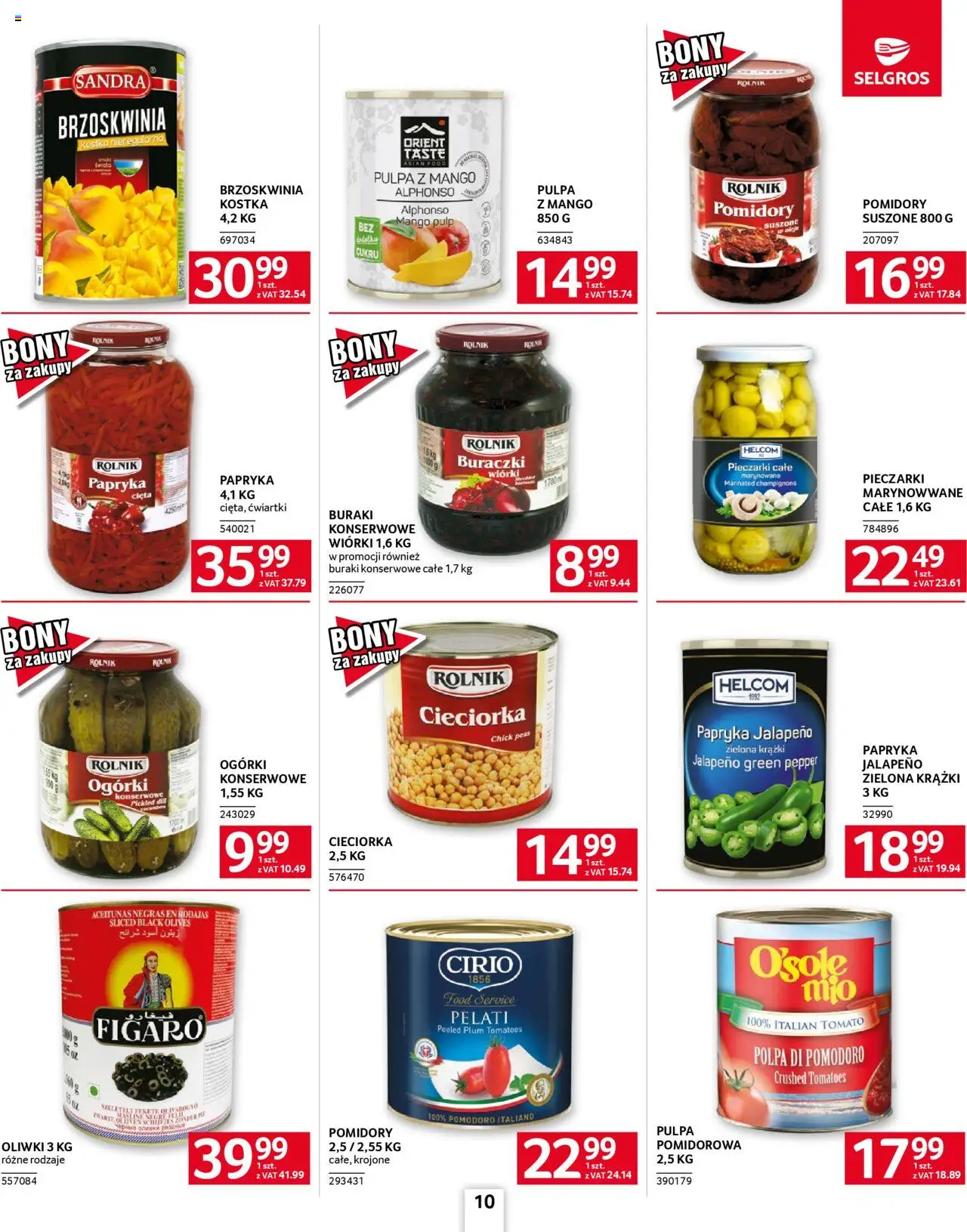 Selgros cash&carry Gazetka - Oferta dla gastronomii od 28.08.2025 | Strona: 10 | Produkty: Papryka jalapeno, Pieczarki, Cieciorka, Papryka