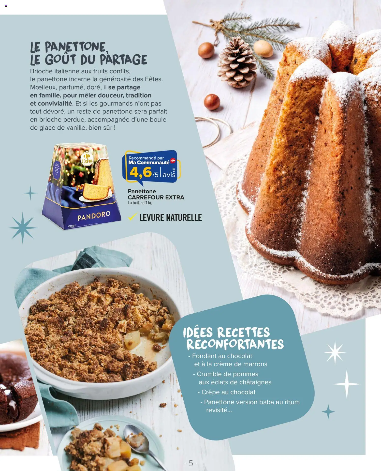{H1} | Page: 5 | Produits: Panettone, Rhum, Pommes, Crème