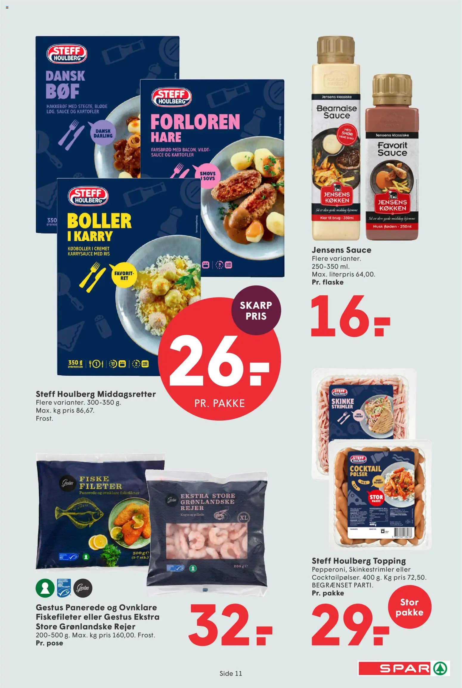 Spar tilbudsavis – gyldig fra 16.01.2026 | Side: 11 | Produkter: Karry, Pølser, Skinke, Rejer