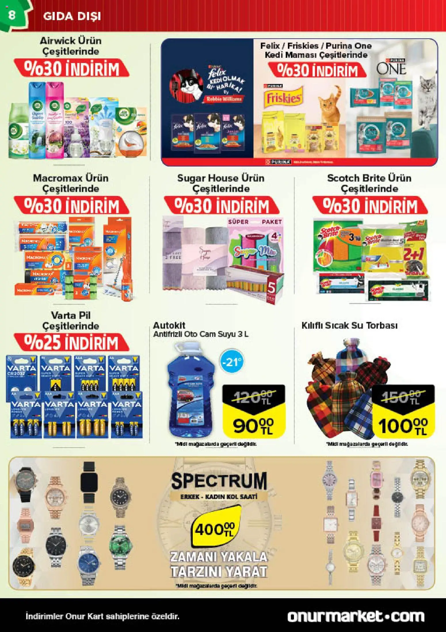 Onur Market Katalog - 11.11.2025 tarihinden itibaren geçerlidir | Sayfa: 8 | Ürünler: Sıcak su torbası, Pil, Su, Cam suyu