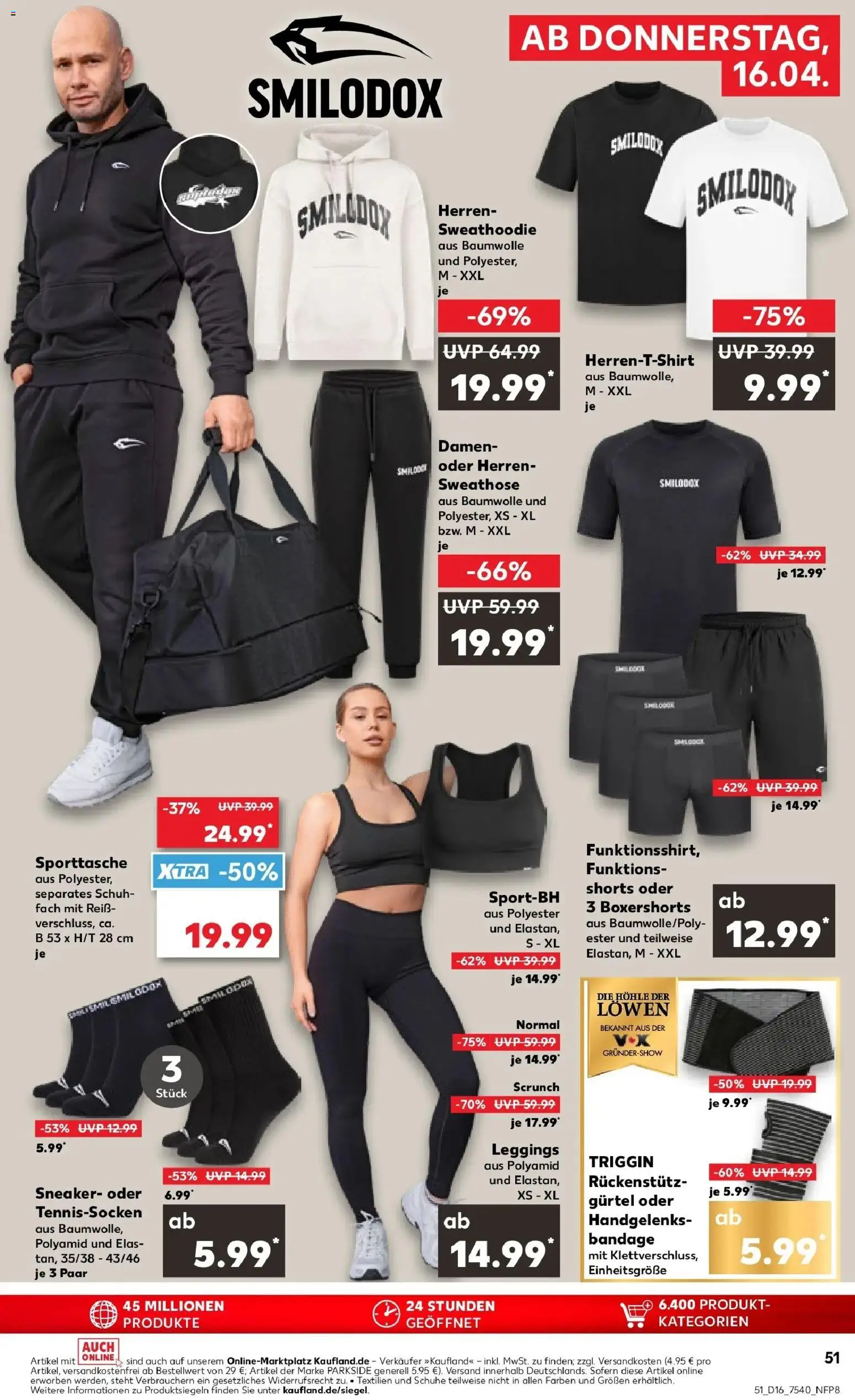 Kaufland Prospekt Finsterwalde	 – gültig ab 16.04.2026 | Seite: 51 | Produkte: Sweathose, T-Shirt, Hoodie, Leggings