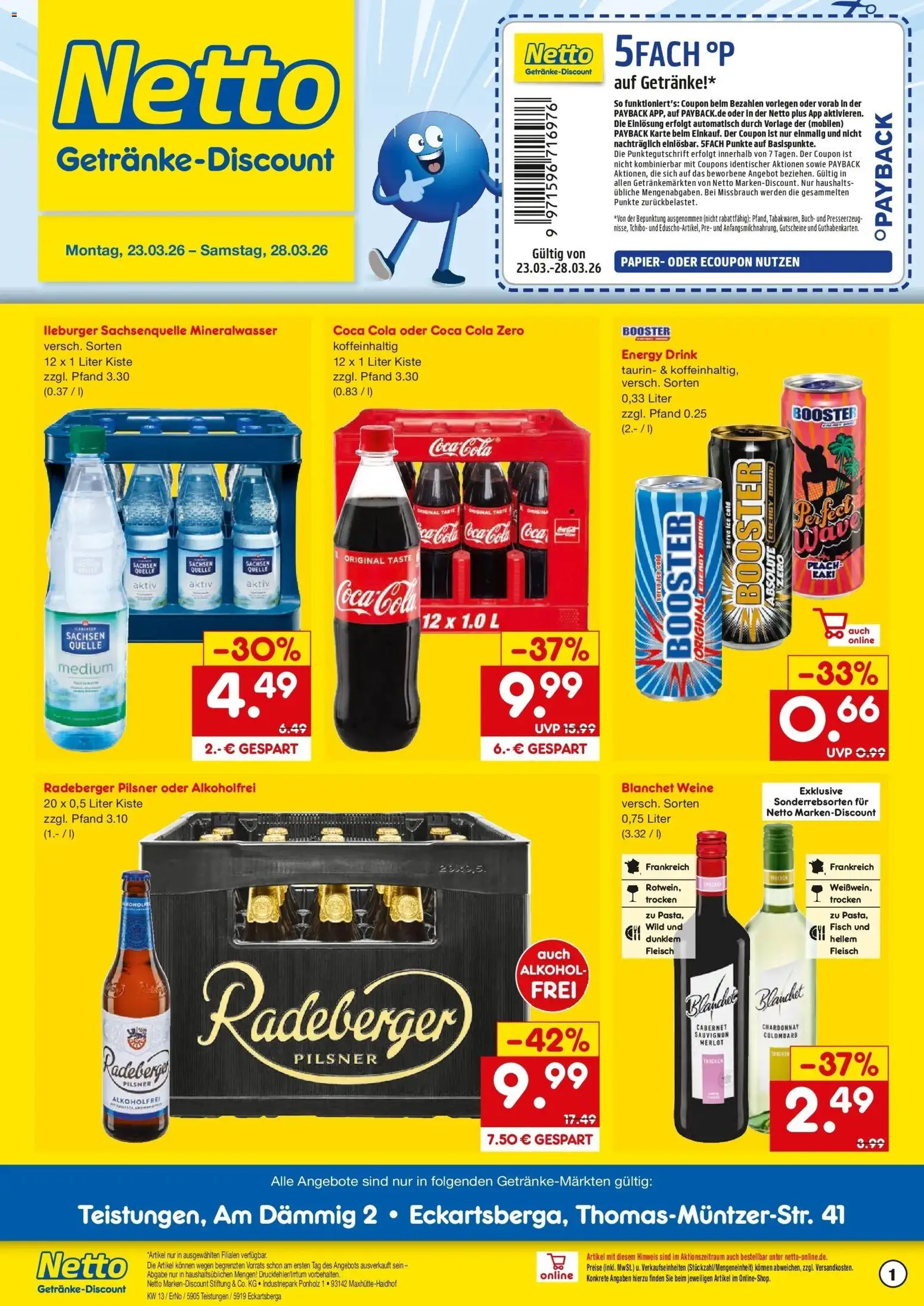 Netto Marken-Discount Prospekt Teistungen	 – gültig ab 23.03.2026 | Seite: 1 | Produkte: Coca cola, Cola, Energy, Fleisch