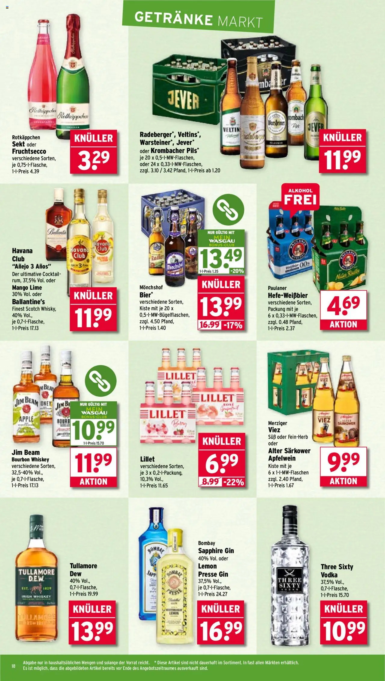 Wasgau Prospekt 	 - gültig ab dem 21.07.2025 | Seite: 18 | Produkte: Apple, Mango, Jever, Paulaner