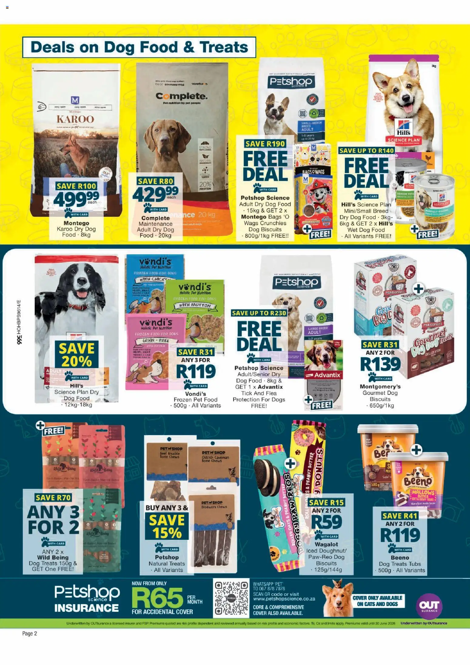 New Checkers catalogue – valid from 23.03.2026 | Page: 2 | Products: Chicken, Beef, Dog biscuits, Peanut butter
