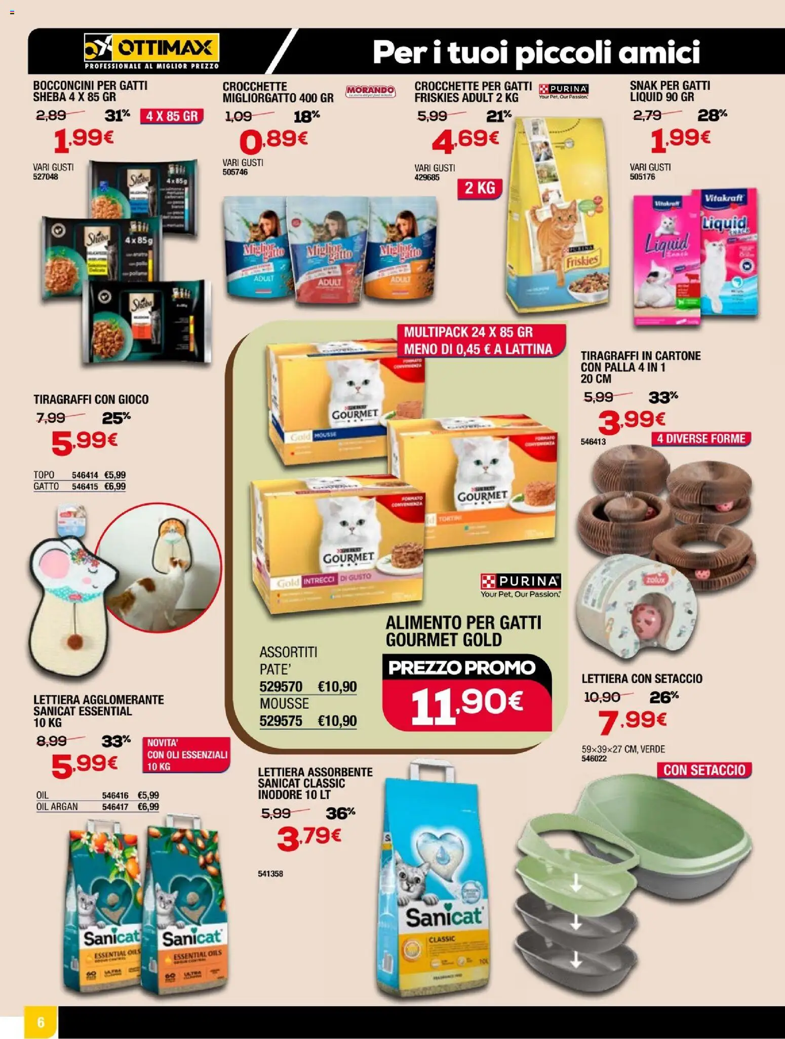 Volantino Ottimax del 05.03.2026 | Pagina: 14 | Prodotti: Setaccio, Tiragraffi, Crocchette, Gioco