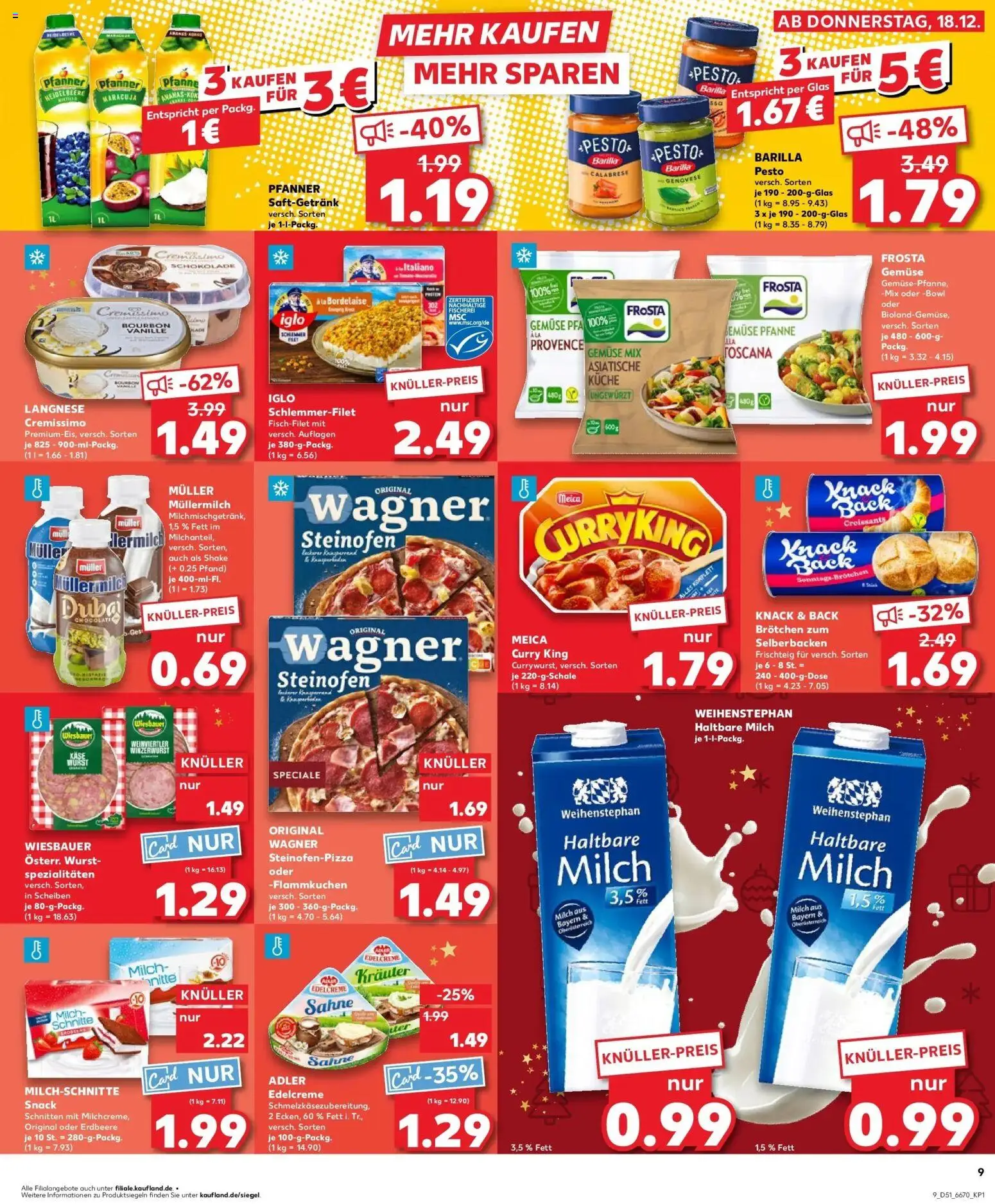 Kaufland prospekt Remscheid	 – gültig ab 22.12.2025 | Seite: 9 | Produkte: Langnese, Schokolade, Frosta, Iglo schlemmerfilet
