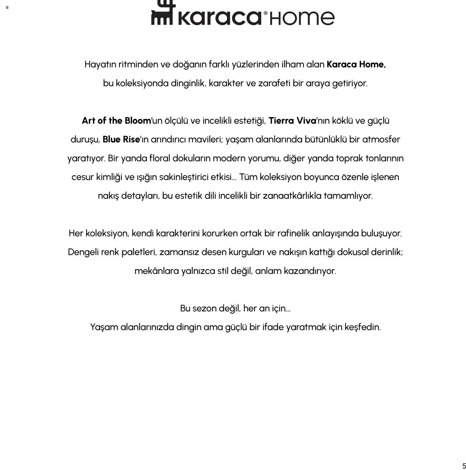 Karaca Home - Katalog  Ev Tekstili -  İlkbahar / Yaz 2026 - 01.03.2026 tarihinden itibaren geçerlidir | Sayfa: 5