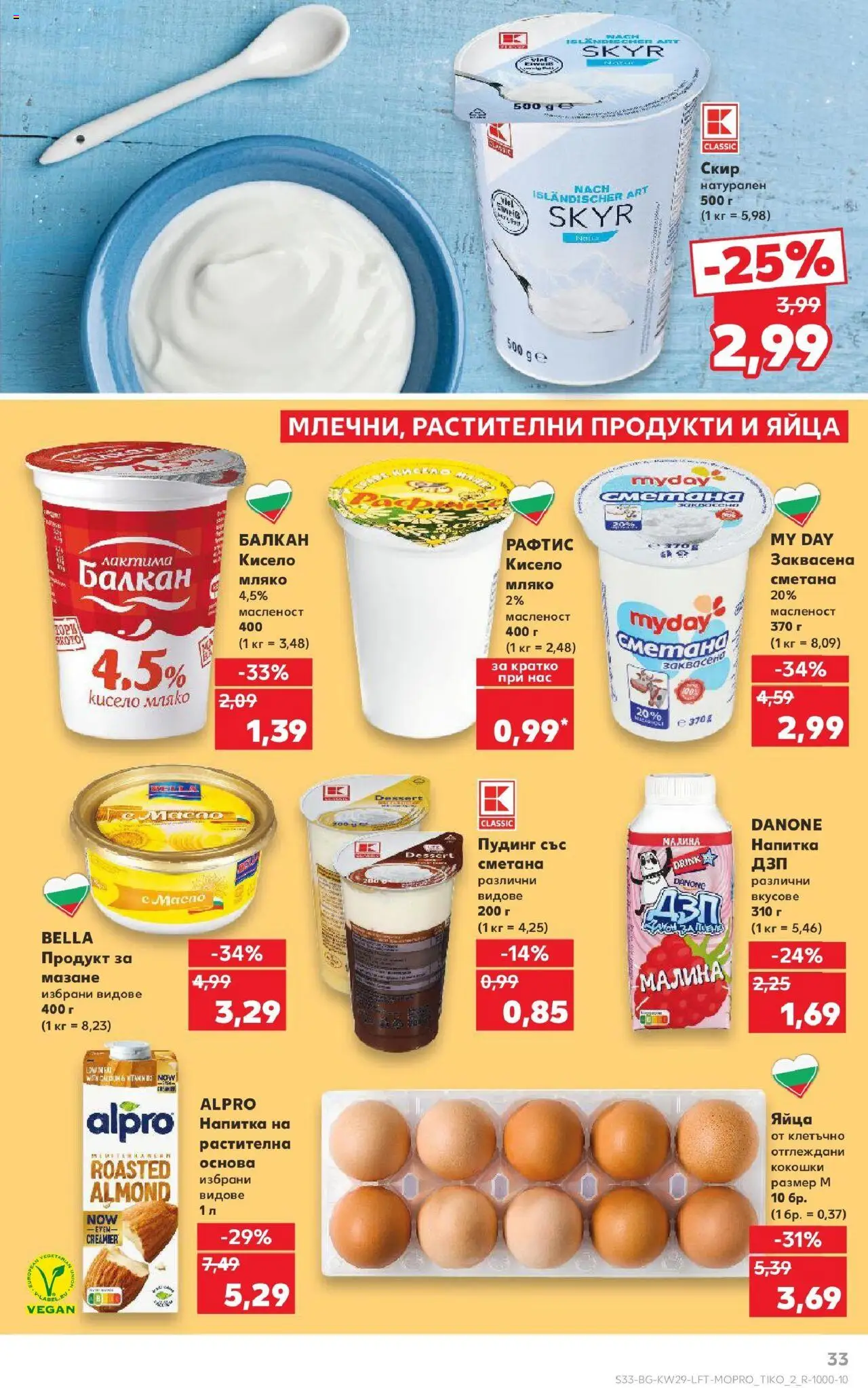  | Страница: 33 | Продукти: Кисело мляко, Яйца, Малина, Напитка
