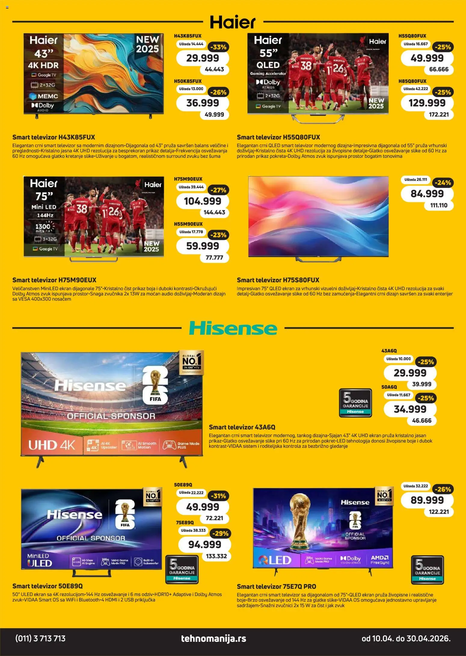 Tehnomanija katalog - važi od 10.04.2026 | Strana: 15 | Proizvode: Smart televizor, Televizor, Audio, USB