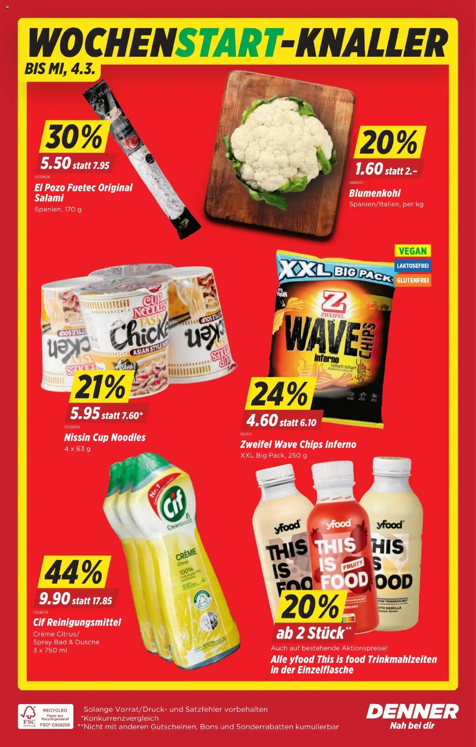 Denner Aktionen – gültig ab 26.02.2026 | Seite: 20 | Produkte: Bad, Dusche, Chips, Creme