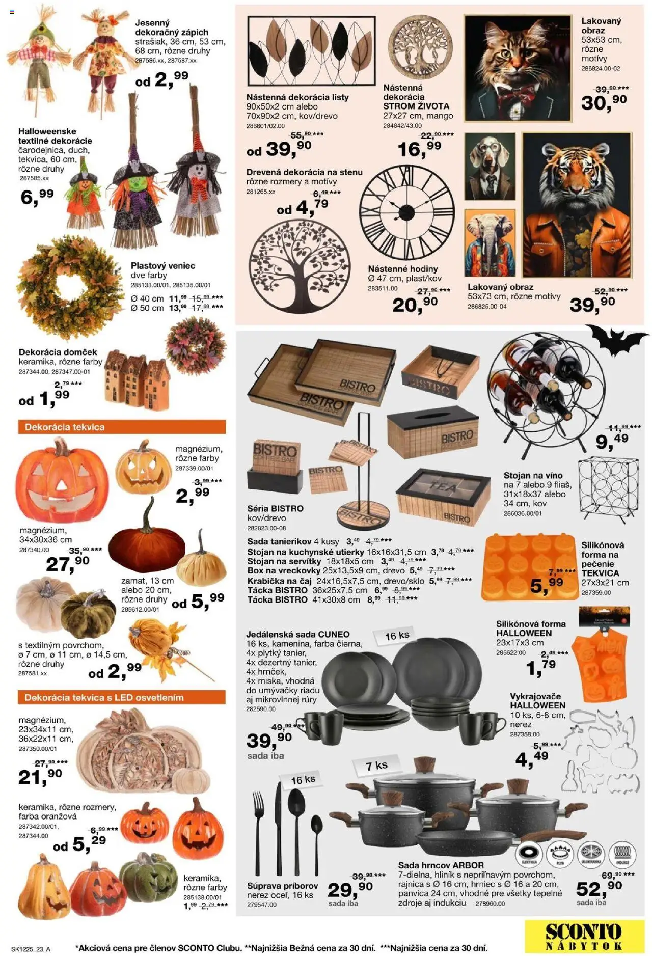 Nové Sconto nábytok akcie – leták je platný od 24.09.2025 | Strana: 23 | Produkty: Nábytok, Stojan na víno, Nástenne hodiny, Hodiny