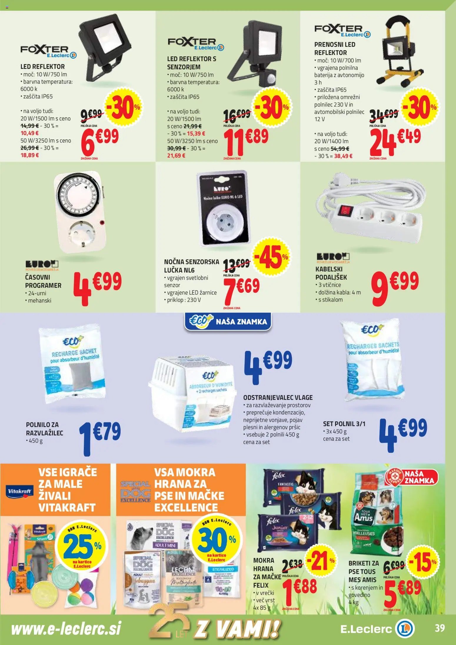 Novi E.leclerc katalog ponudbe – veljaven od 05.11.2025 | Stran: 39 | Izdelki: Baterija, Led reflektor, Hrana za mačke, Žarnice