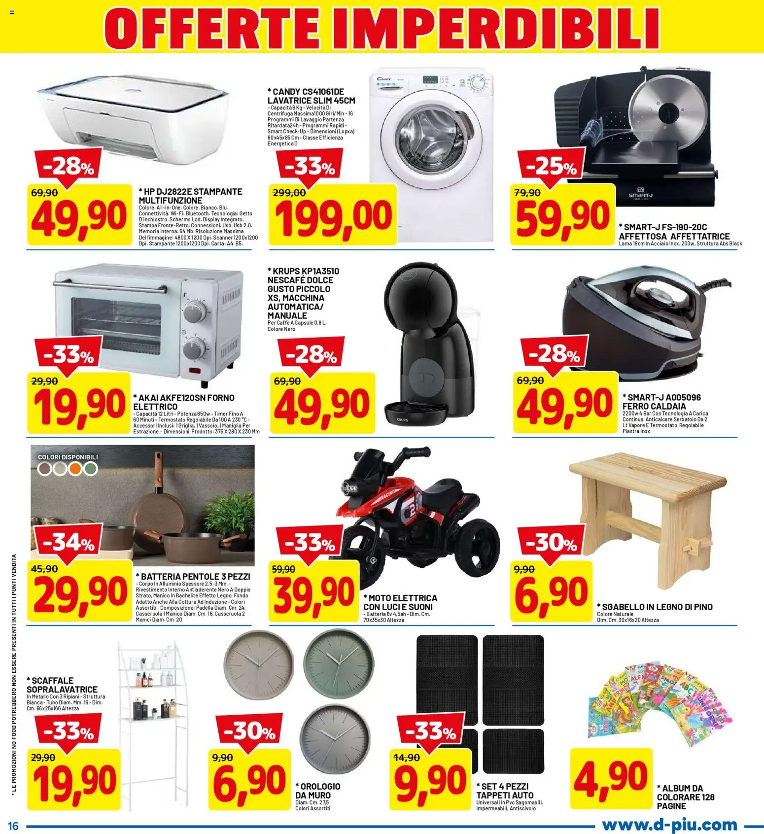 Volantino D Più del 06.11.2025 | Pagina: 16 | Prodotti: Centrifuga, Tubo, Sgabello, Batteria