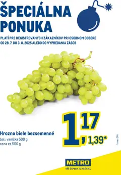 Metro špeciálna ponuka - hrozno - náhľad platný od 28.07.2025