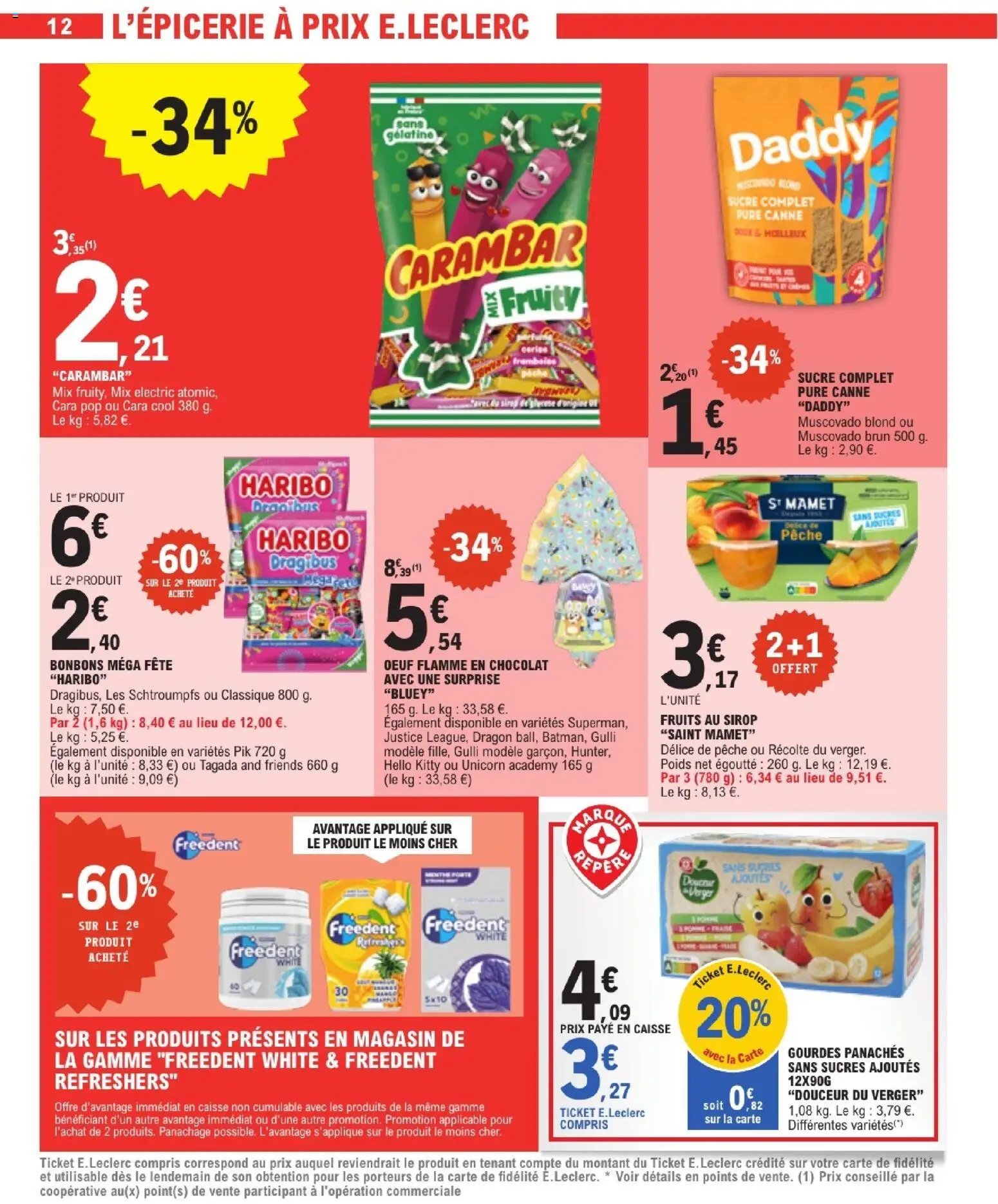 {H1} | Page: 12 | Produits: Sucre, Poids, Bonbons, Gélatine