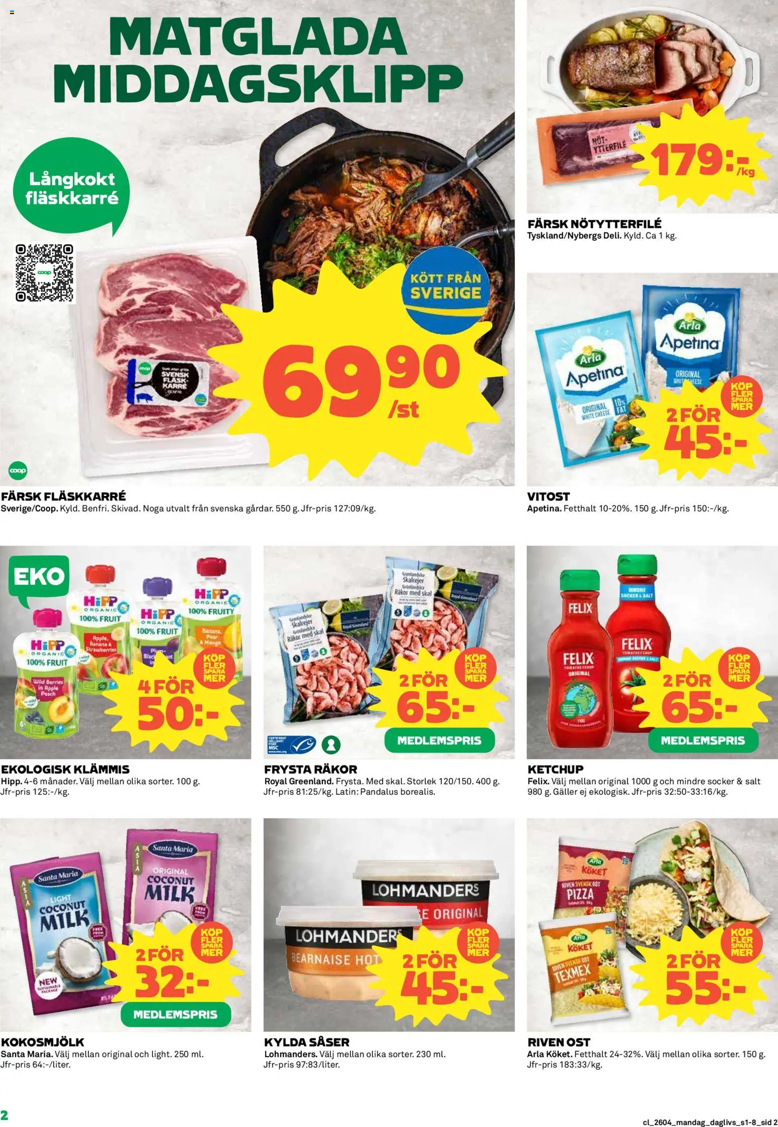Coop Daglivs reklamblad aktuell från 19.01.2026 | Sida: 2 | Produkter: Salt, Ost, Pizza, Äpple