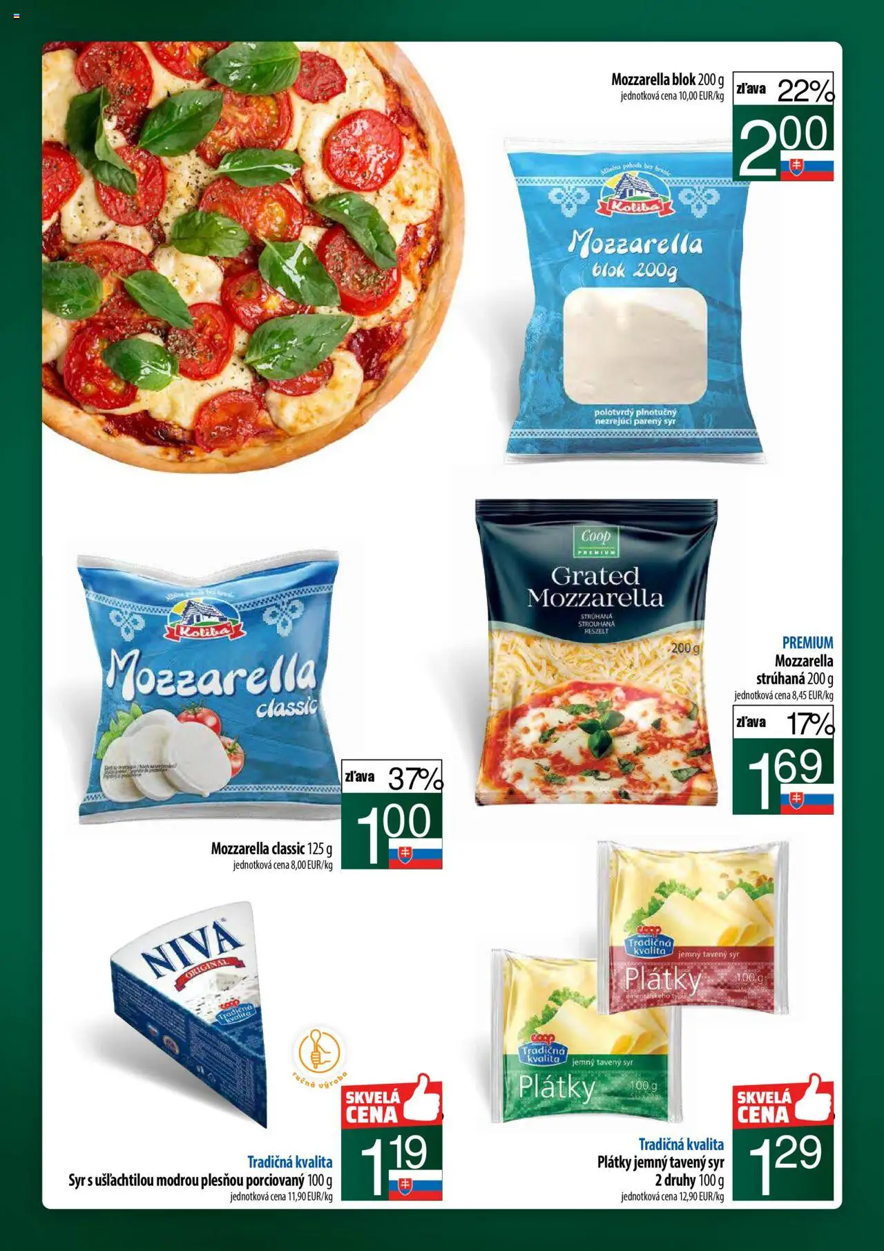 Nové COOP Jednota akcie – leták je platný od 11.09.2025 | Strana: 16 | Produkty: PC, Syr, Mozzarella