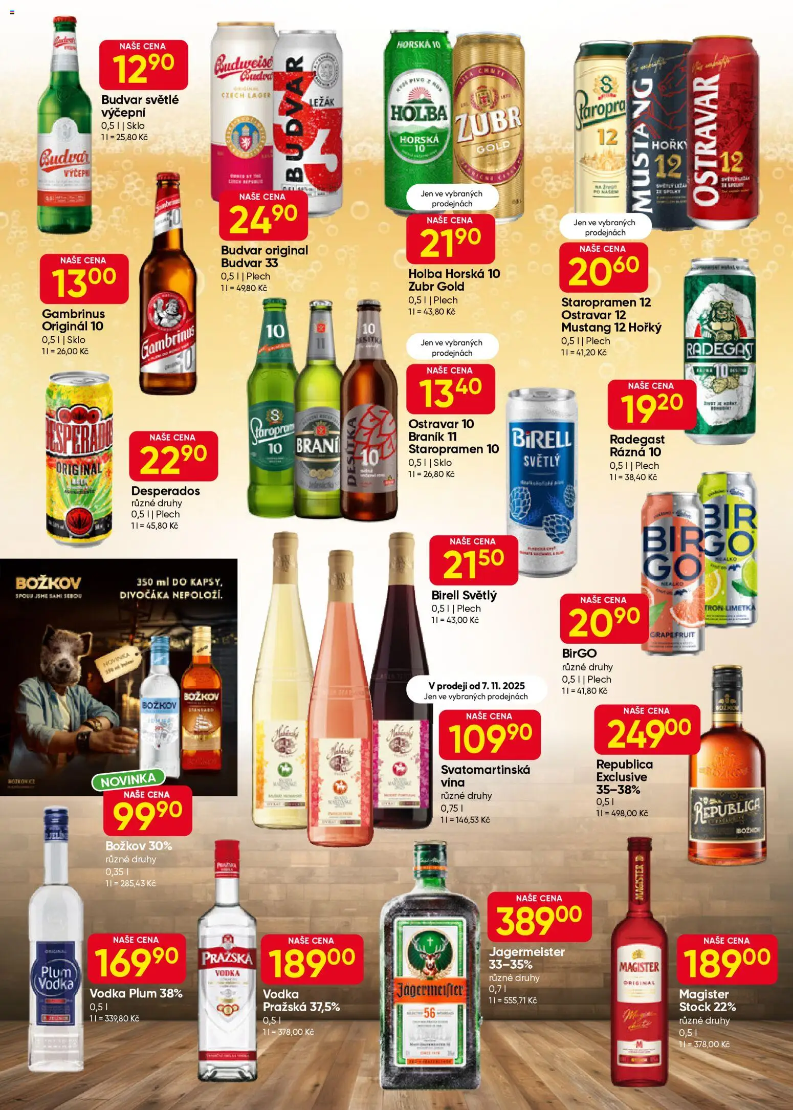 Hruška leták od 05.11.2025 | Strana: 8 | Produkty: Staropramen 10, Budvar, Birell, Staropramen 12