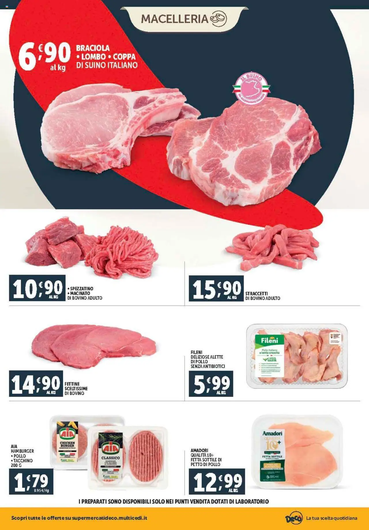 Volantino Decò del 08.08.2025 | Pagina: 4 | Prodotti: Petto di Pollo, Pollo, Tacchino, Hamburger