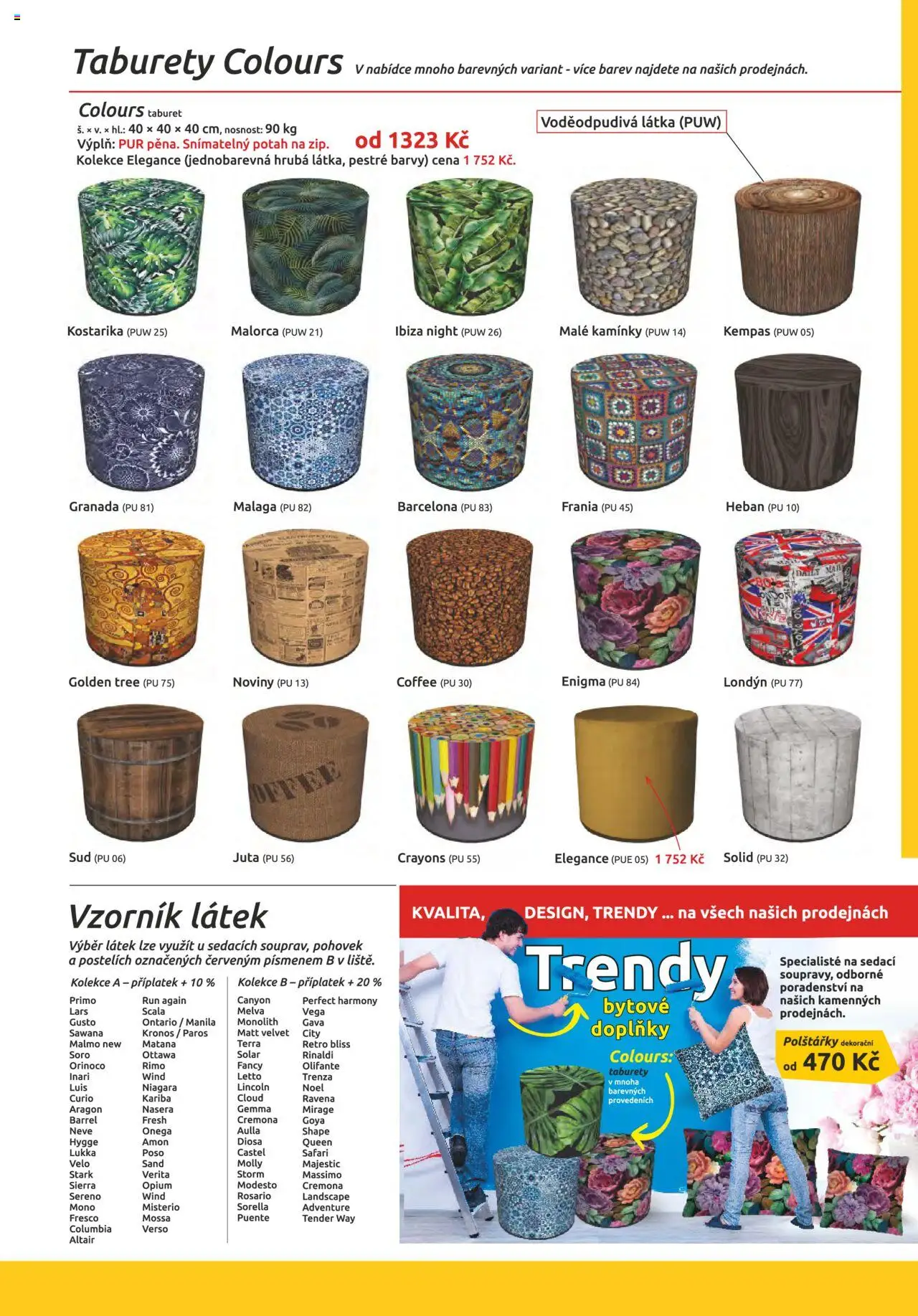 ORFA nábytek katalog 2025-2026 od 01.10.2025 | Strana: 99 | Produkty: Polštářky, Taburet, Velvet, Barvy