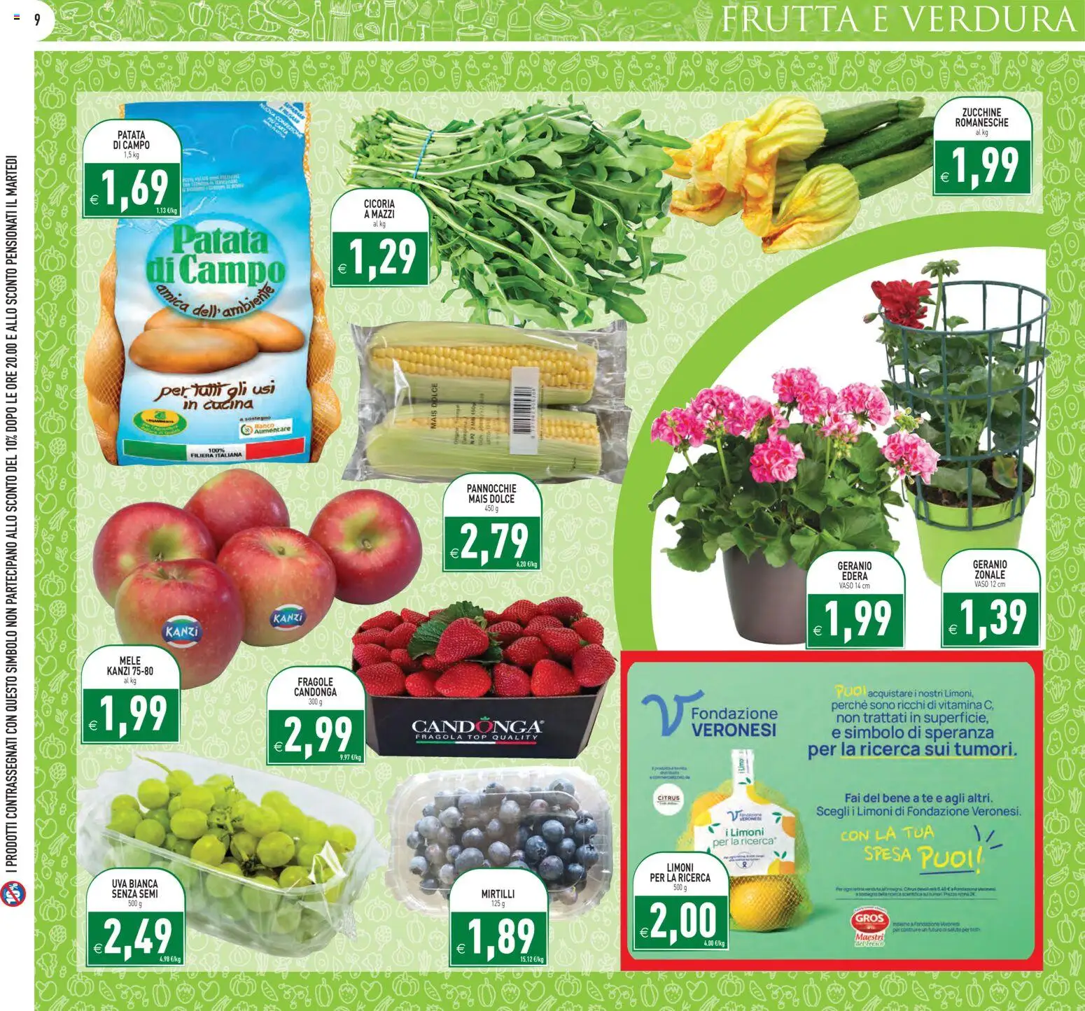 Volantino PIM Supermercati del 17.04.2026 | Pagina: 9 | Prodotti: Mele, Frutta, Mais, Zucchine