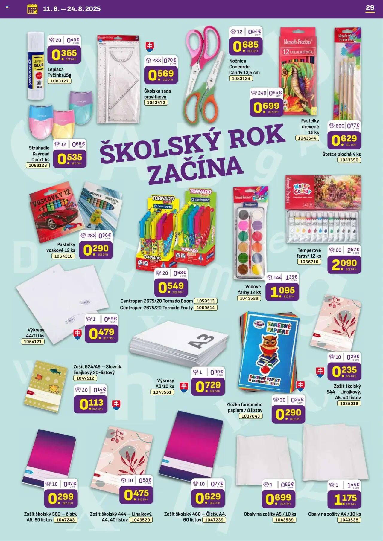 Libex leták │ platný od 11.08.2025 | Strana: 29 | Produkty: Strúhadlo, Zošit, Pastelky