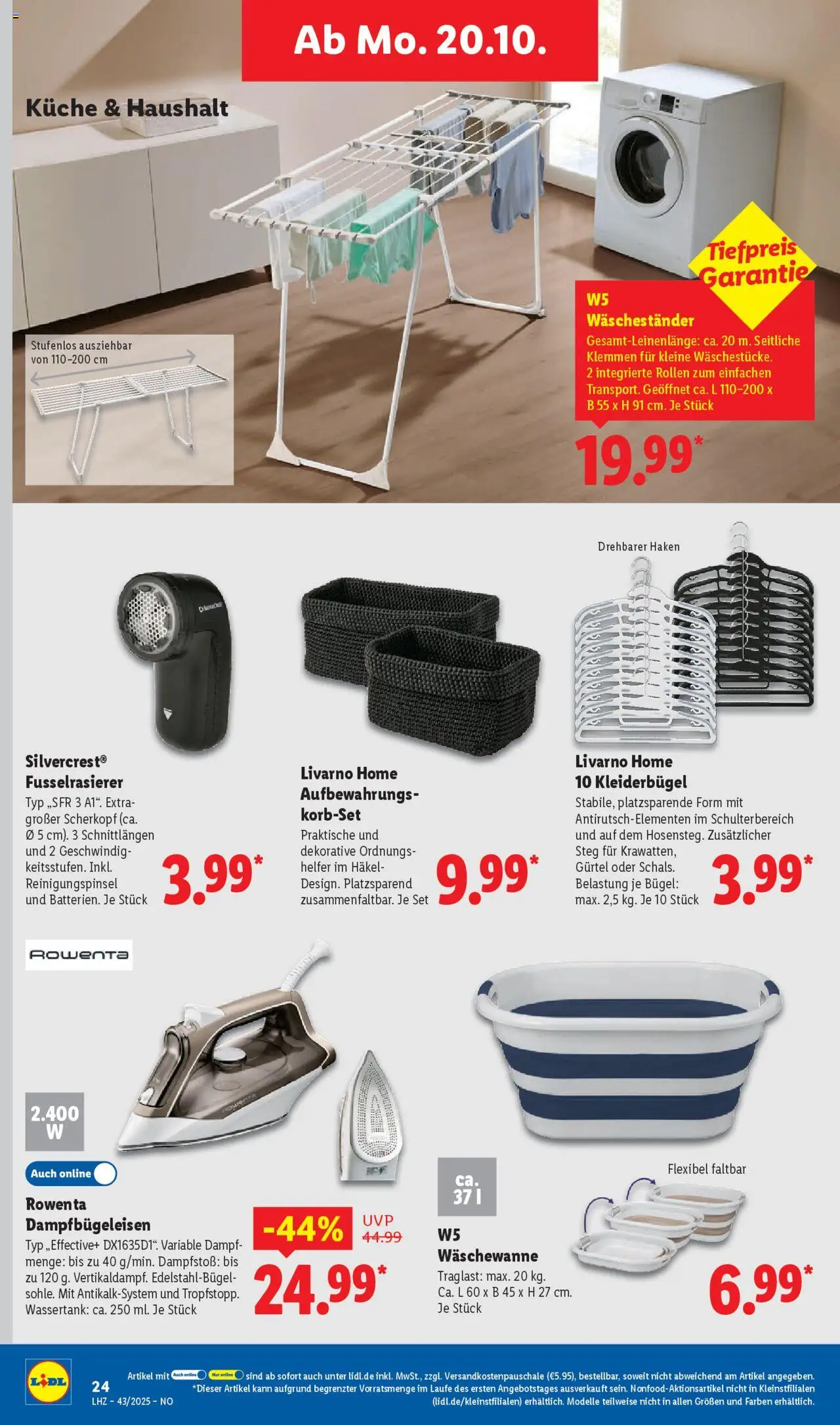 Lidl Prospekt Holzminden – gültig ab 20.10.2025 | Seite: 38 | Produkte: Küche, Kleiderbügel, Gürtel, Waschestander