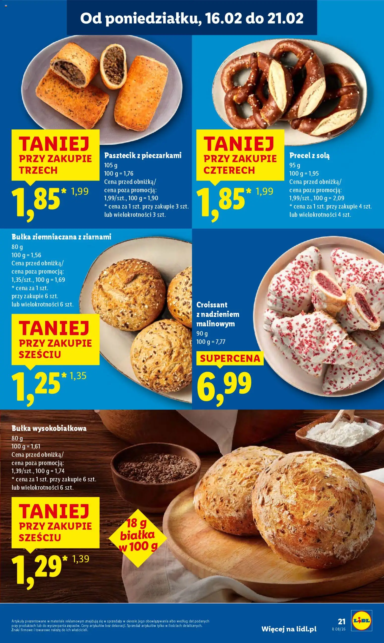 Lidl Gazetka od 16.02.2026 | Strona: 21 | Produkty: Bułka