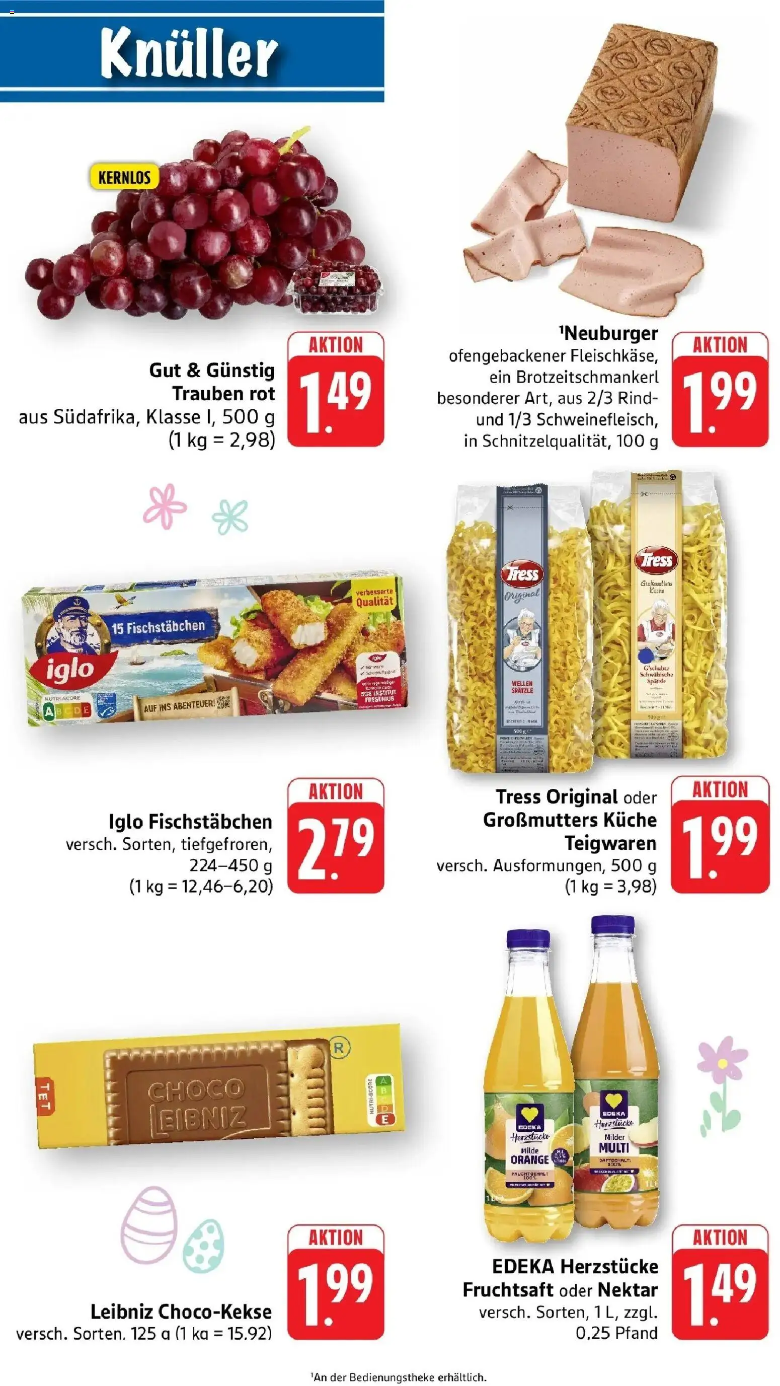 Angebote – gültig ab 23.03.2026 | Seite: 10 | Produkte: Trauben, Iglo, Fischstabchen, Pasta