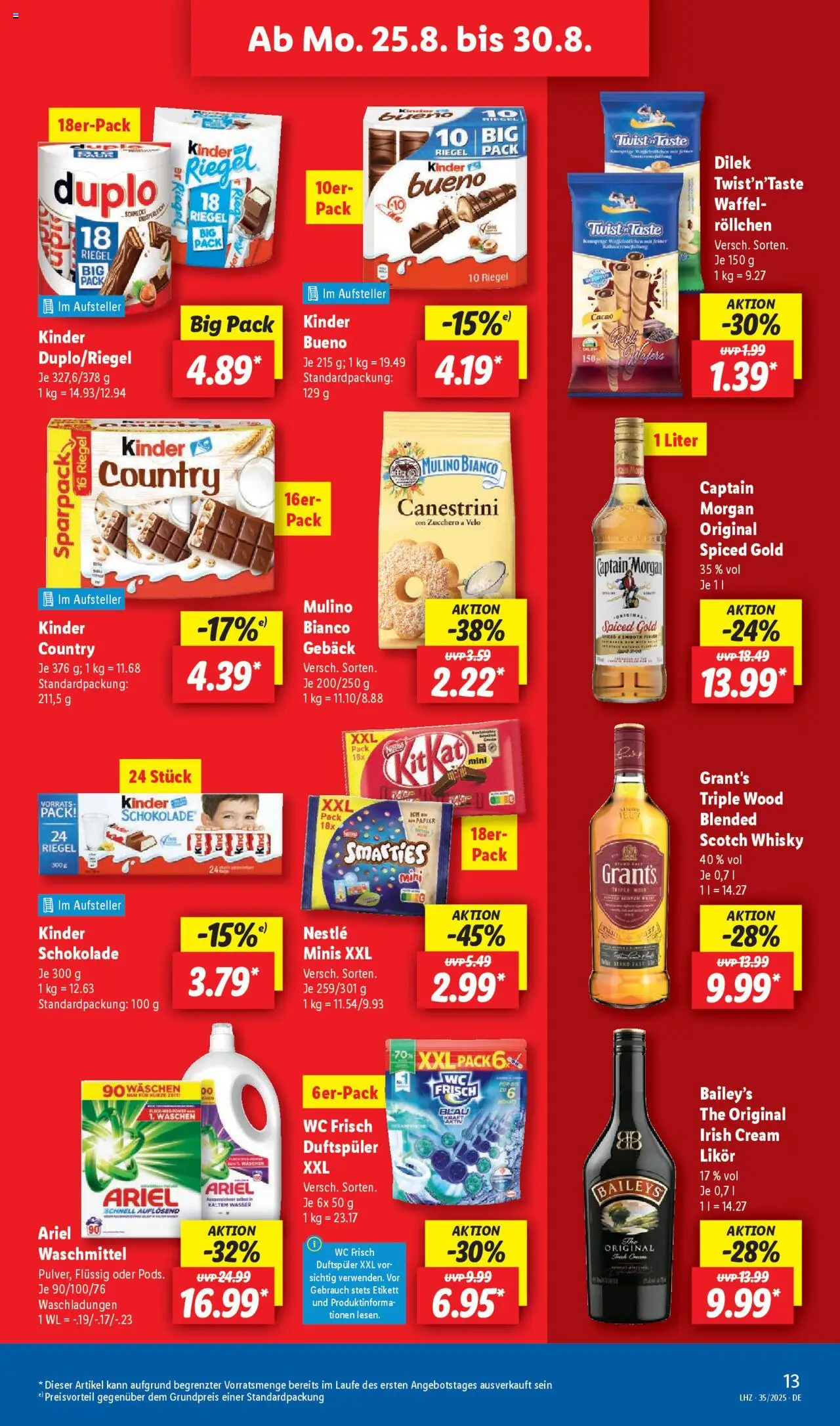 Lidl Prospekt Uffenheim - gültig ab dem 25.08.2025 | Seite: 19 | Produkte: Whisky, Ariel, Waschmittel, Wc frisch