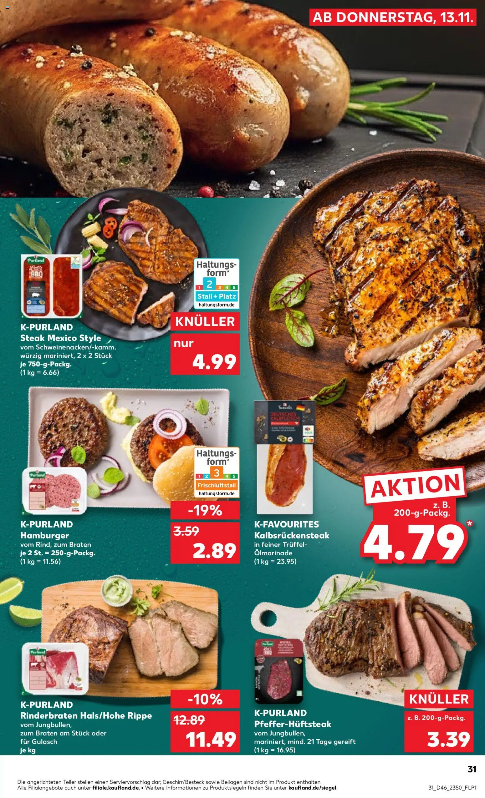 Kaufland prospekt Völklingen	 – gültig ab 13.11.2025 | Seite: 31 | Produkte: Rinderbraten, Gulasch, Steak
