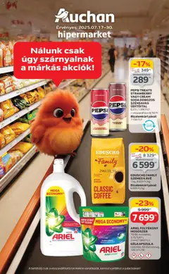 Auchan Hipermarket márkás akciók - amely érvényes a következő dátumtól: 17.07.2025
