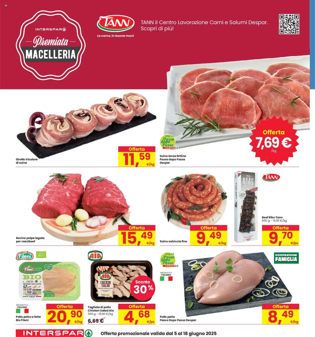 Volantino Interspar del 05.06.2025 | Pagina: 10 | Prodotti: Bovino, Pollo, Suino, Salsiccia