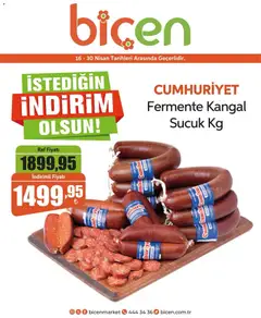 16.04.2026 tarihinden itibaren geçerli olan Biçen Market kataloğu önizlemesi